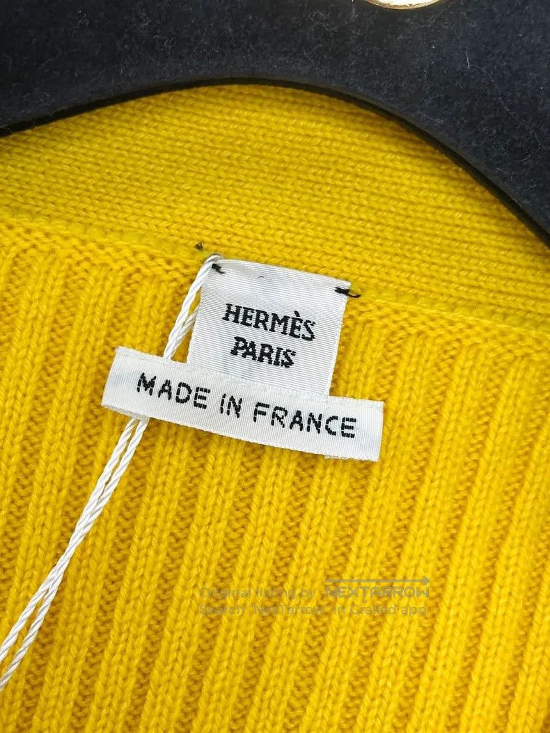Hermes Hermes Yellow Cashmere Knit Cardigan Jacket Size XS / US 0-2 / IT 36-38 - 4 Thumbnail