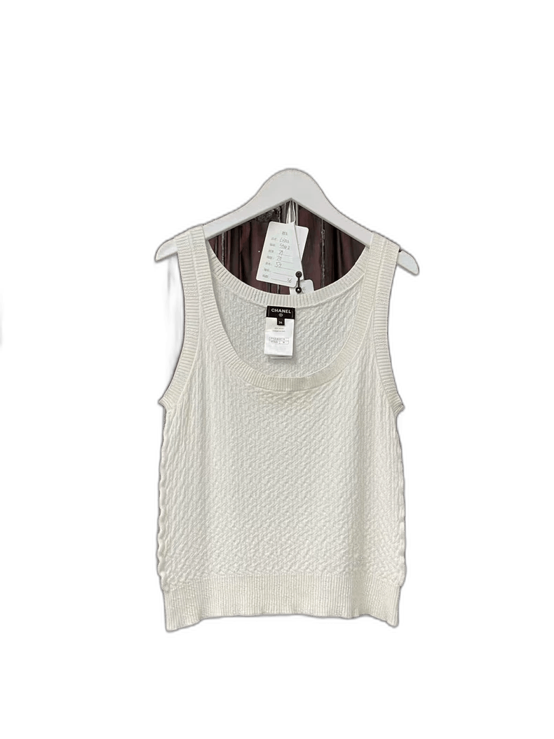 Chanel Chanel White Sleeveless Knit Vest Size 36-yf Size US S / EU 44-46 / 1 - 1 Thumbnail