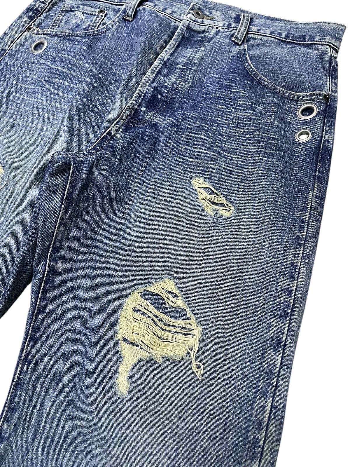 5351 POUR LES HOMMES × Japanese Brand × Tornado Mart Edge Rupert G land Asymmetrical Leather Pocket Rivets Jeans Size US 32 / EU 48 - 10 Thumbnail