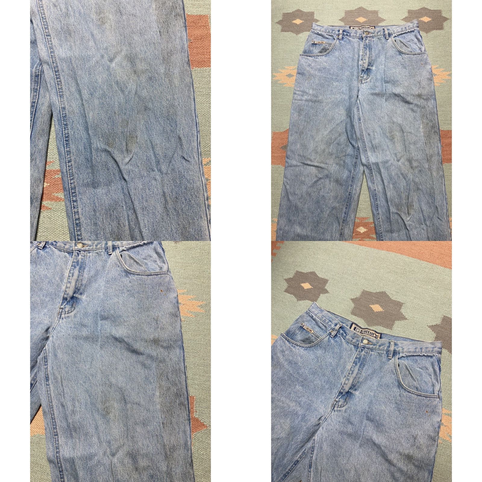 Vintage VINTAGE Culture Jeans Men 36x31 Blue Distressed Wide-Leg Grunge Skater 90s 2000s Jeans Size US 36 / EU 52 - 8 Thumbnail