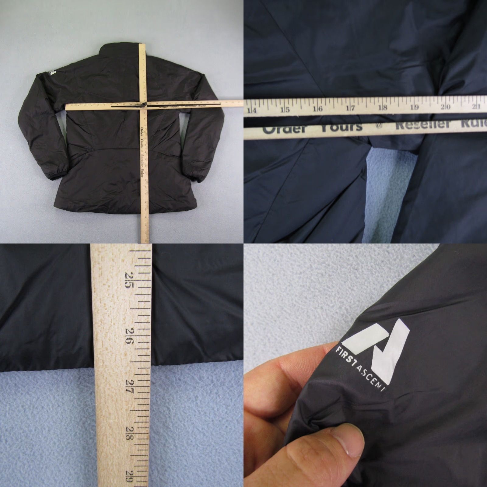 VINTAGE Eddie Bauer Jacket Womens Small Black First Ascent Evertherm Puffer Goose Down 