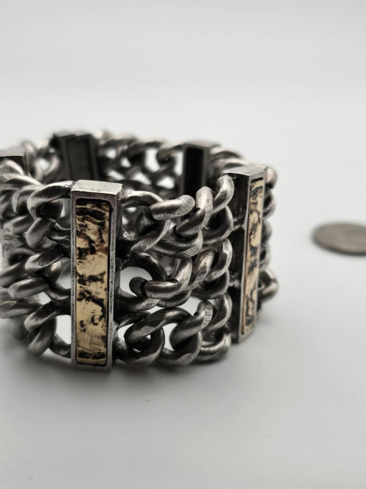 TATRAS Tat2 Designs Chain Bracelet 7 Length, 1.5 Wide Gold Plated Size ONE SIZE - 1 Thumbnail