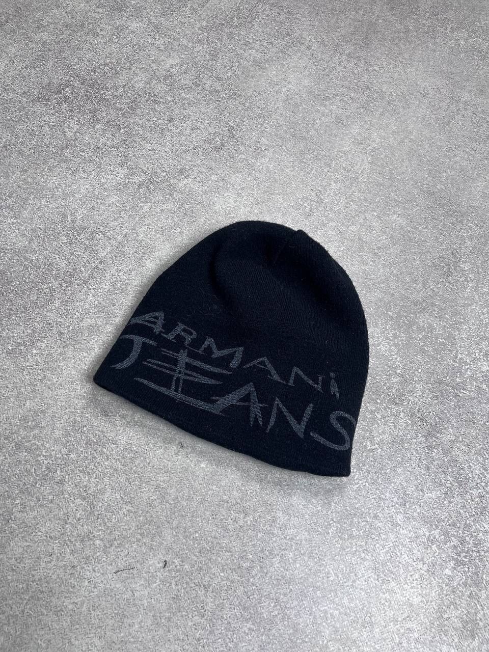 Armani × Vintage Vintage Armani Jeans Big Logo Y2K Beanie Hat Os Size ONE SIZE - 3 Thumbnail