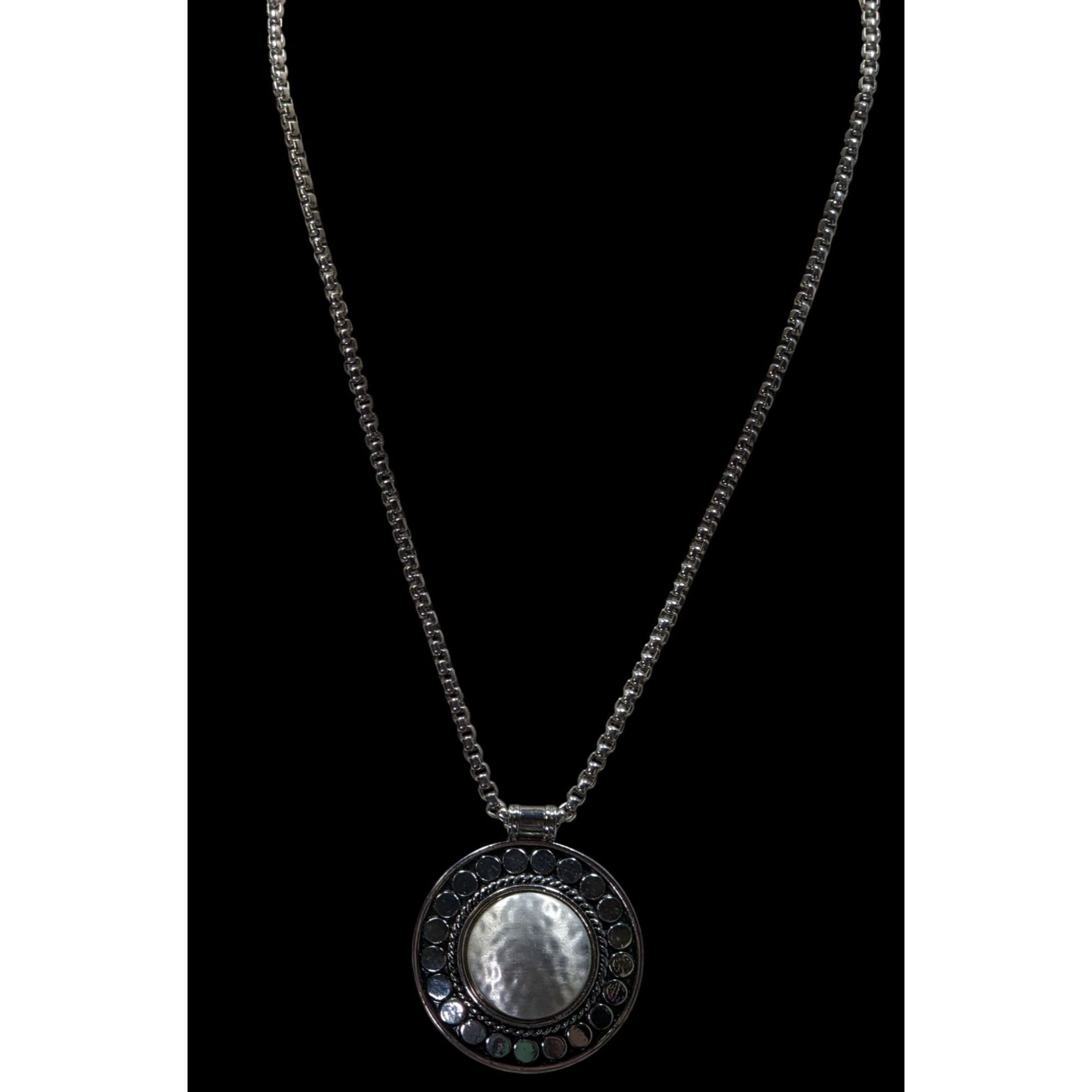 Chicos Vintage Chico's Brutalist Bohemian Silver Tone Medallion Nec Size ONE SIZE - 6 Thumbnail