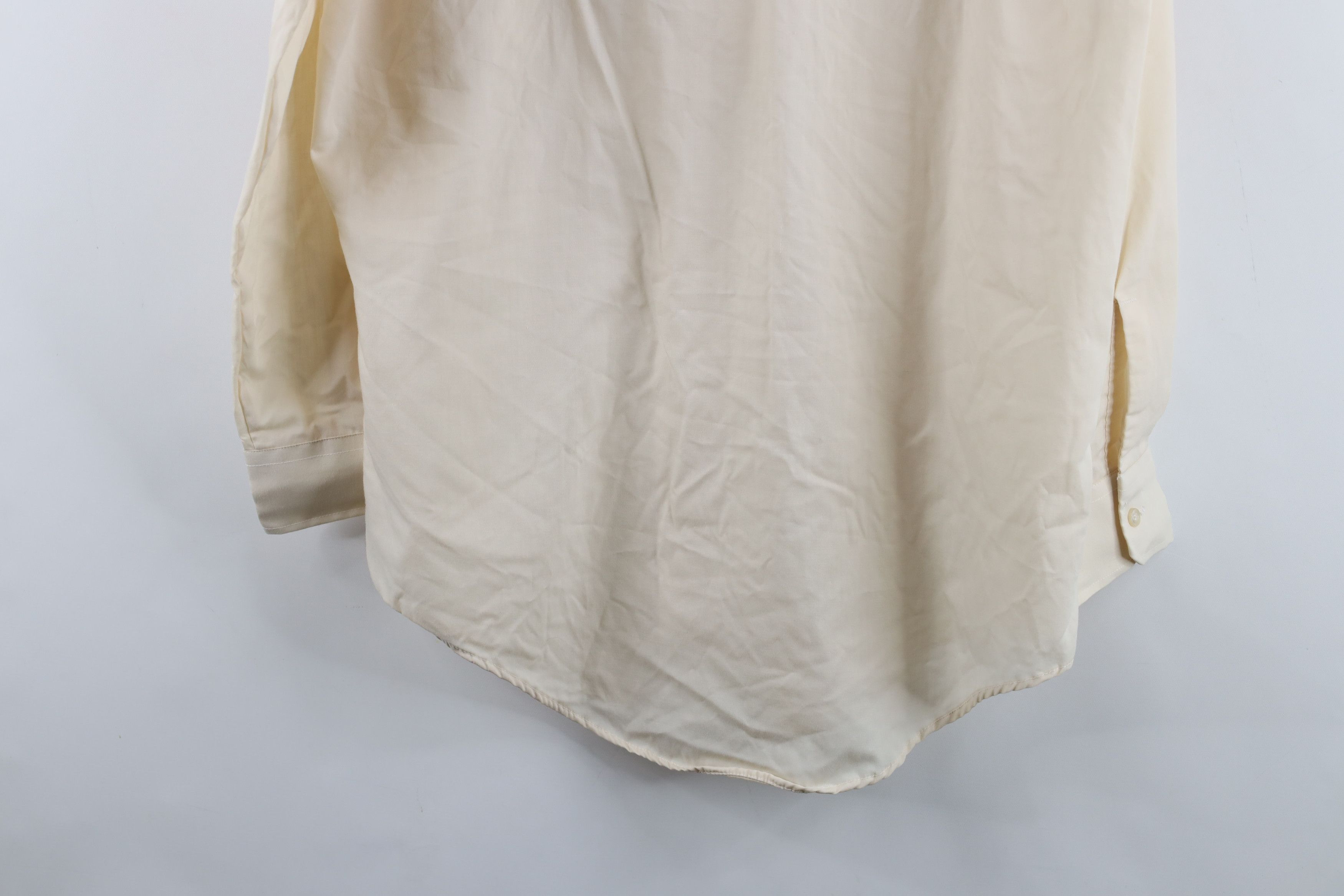 Vintage Vintage 70s Streetwear Blank Collared Button Shirt Beige USA Size US L / EU 52-54 / 3 - 10 Thumbnail