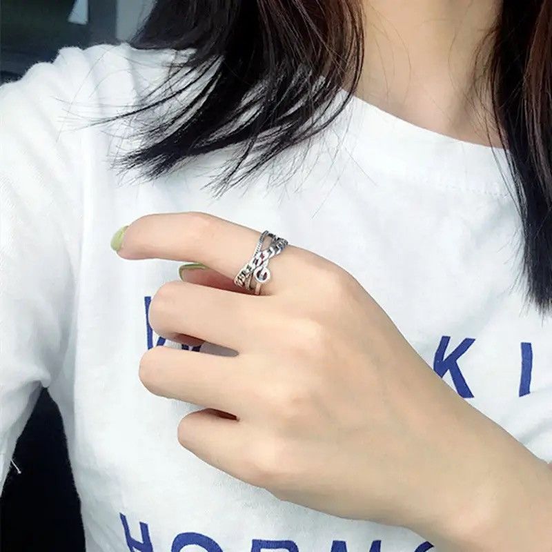 Vintage 925 Sterling Silver Rings Letter Size ONE SIZE - 2 Thumbnail