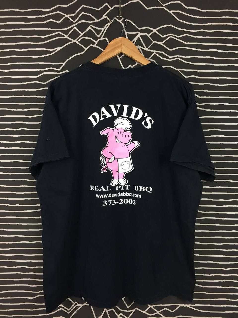 Vintage David's Real Pit BBQ Promo Pork Graphic Statement Tee Size US XL / EU 56 / 4 - 8 Thumbnail