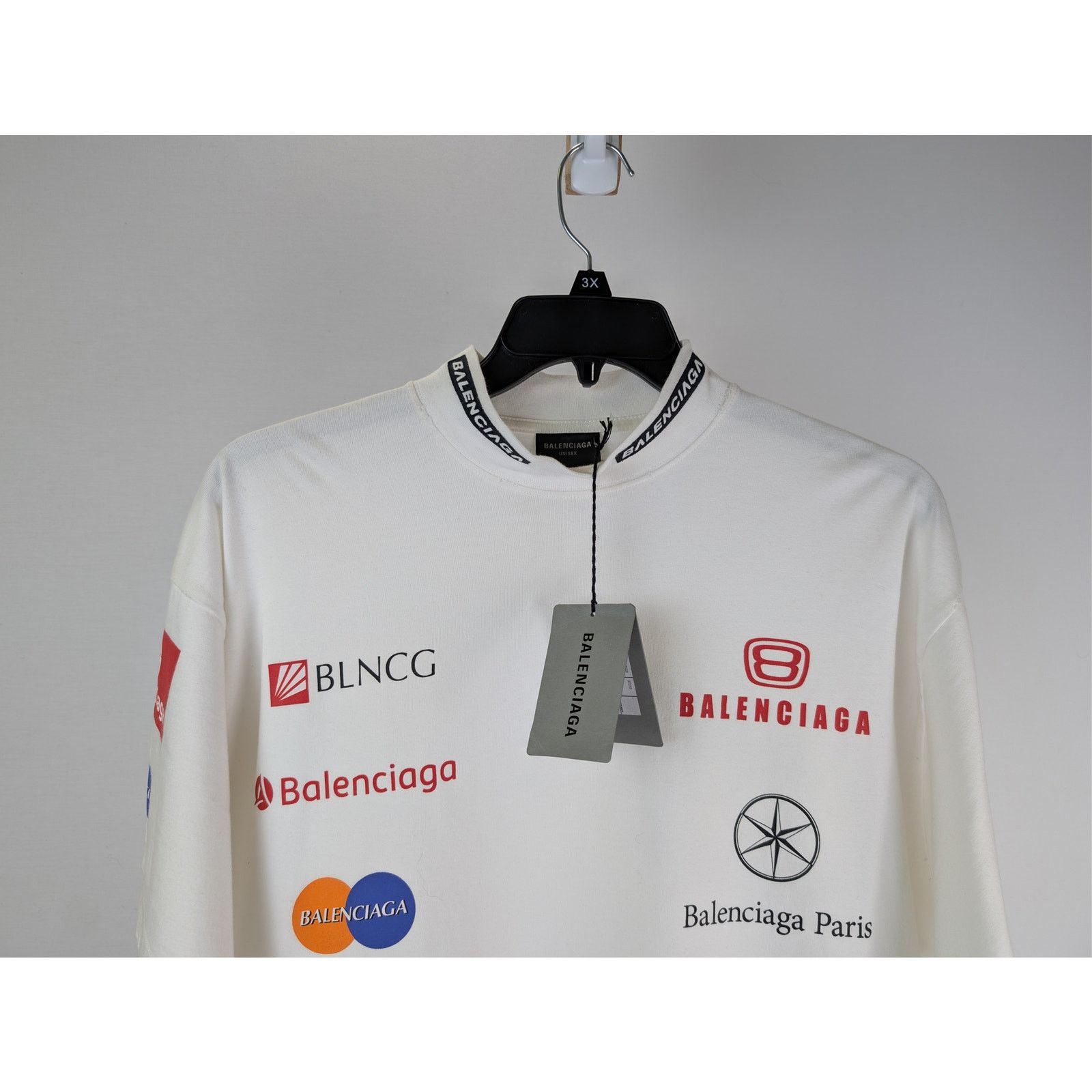 Balenciaga o1rshd1 Top League Vintage Jersey Short Sleeve T-Shirt White Size US M / EU 48-50 / 2 - 2 Thumbnail