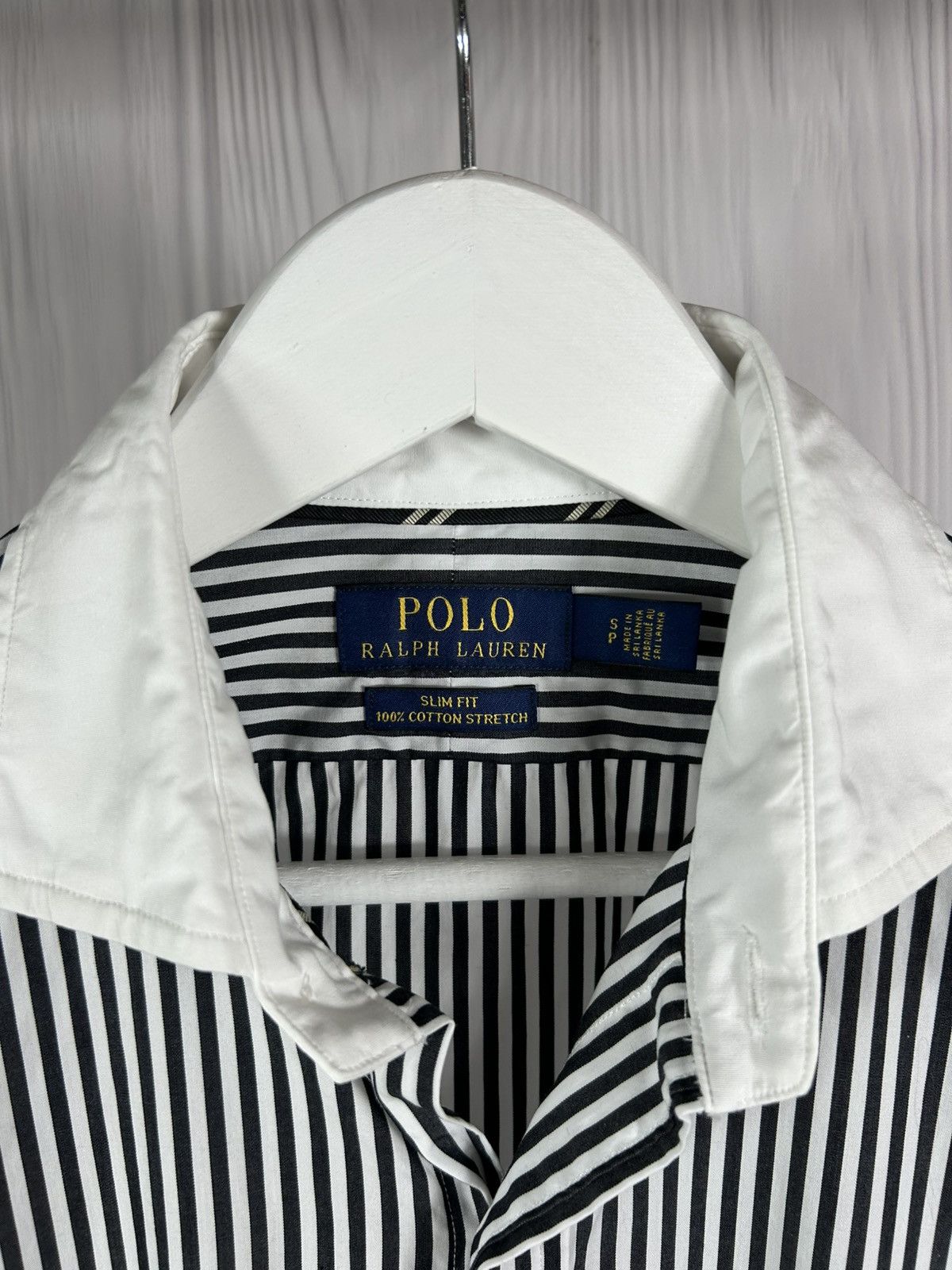 Polo Ralph Lauren Polo Ralph Lauren Black/White Slim Fit Cotton Stretch Shirt Size US S / EU 44-46 / 1 - 6 Thumbnail