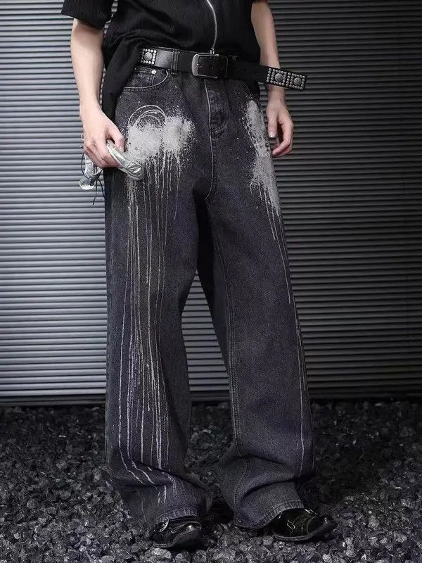 Japanese Brand VIBE High street graffiti spray painted vintage washed jeans Size US 30 / EU 46 - 3 Thumbnail