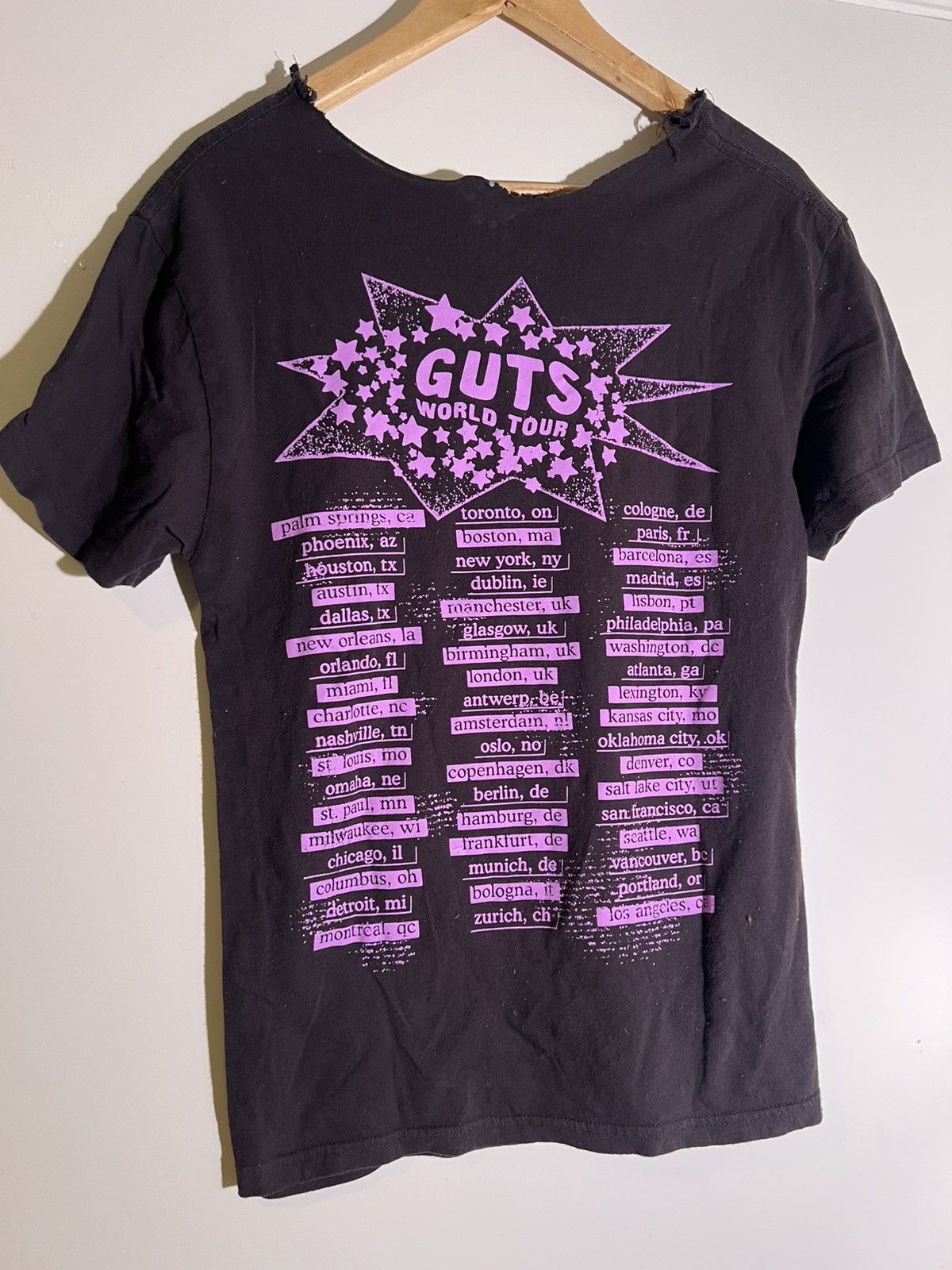 Band Tees Olivia Rodrigo Guts World Tour Singer Artist Distressed Tee Size US XS / EU 42 / 0 - 2 Thumbnail