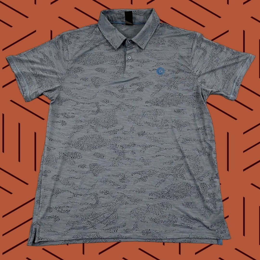 Vintage Amble Polo Shirt Mens Medium Blue Camouflage Performance Golf Sun Logo Sports Size US M / EU 48-50 / 2 - 1 Thumbnail