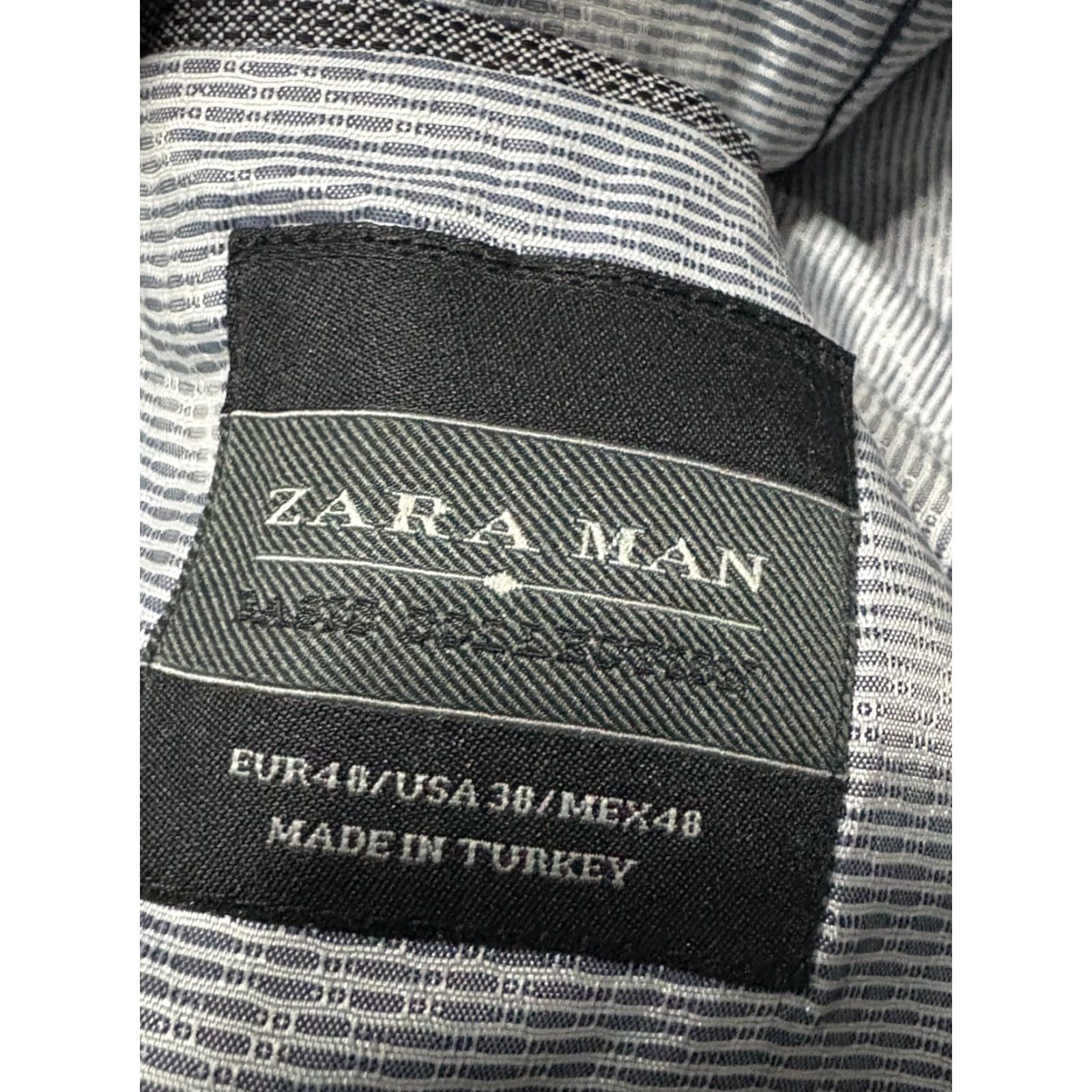 Vintage Zara Man Suit Jacket Mens 38 US Gray Blazer 2 Button Great Condition Jacket/Coat Regular Length Notch Lapel Gray Blazer Mens 38 US Kay Size 38R - 6 Thumbnail