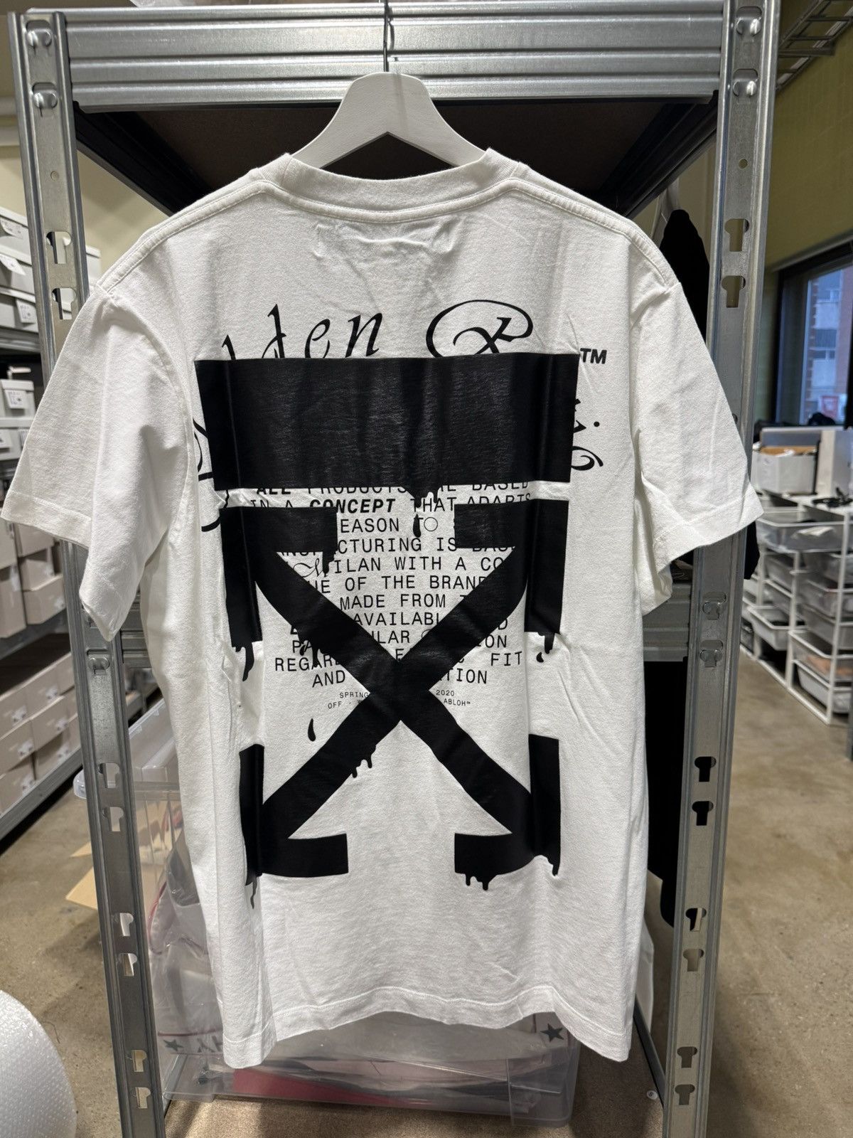 Off-White Off-White Dripping Paint Arrows Tee White/Blue