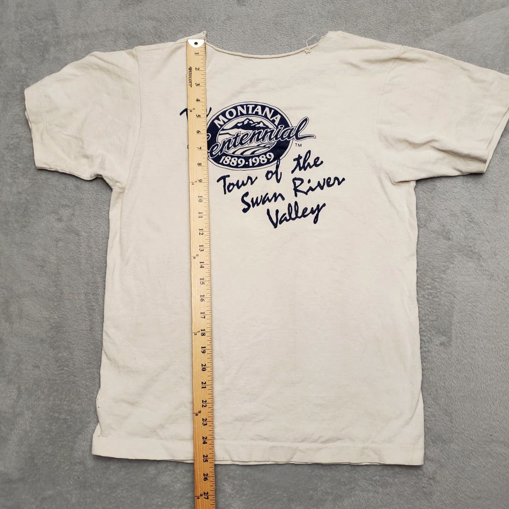 Vintage VINTAGE Montana Shirt Mens Small Centennial Swan River Bike Tour Single Stitch Shirt Mens Small White USA Western 80s Size US S / EU 44-46 / 1 - 7 Thumbnail