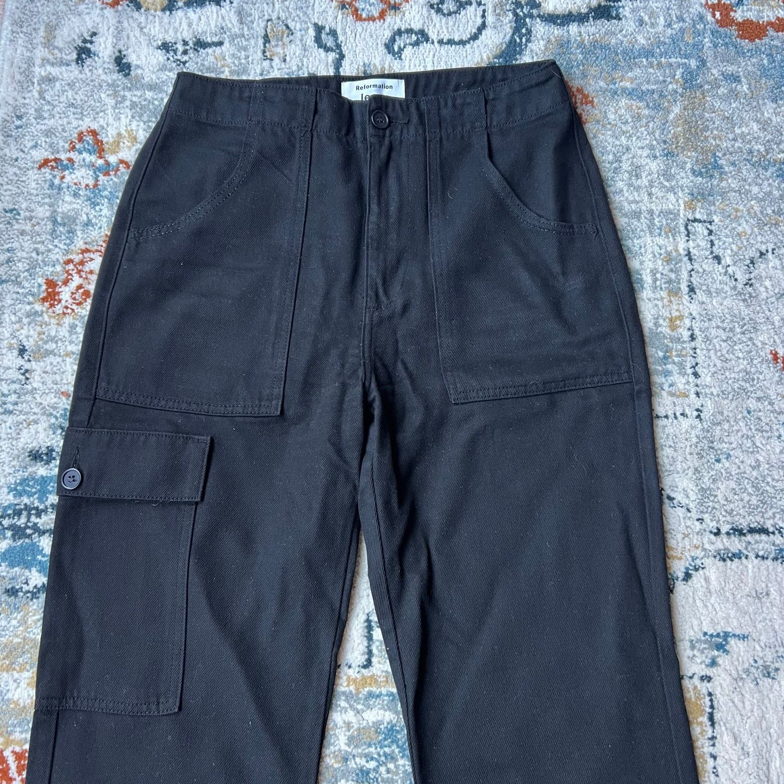 Reformation reformation gia black cargo pants size 27 C1 Size 27" / US 4 / IT 40 - 3 Thumbnail