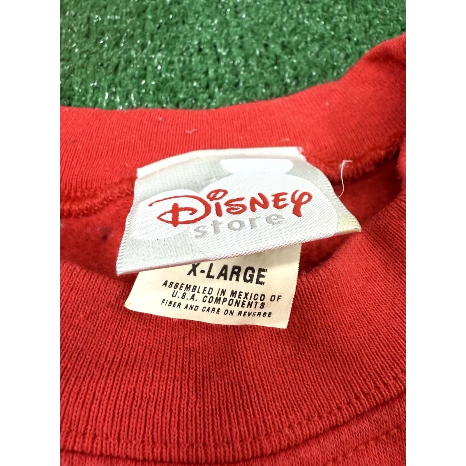 Disney VINTAGE Disney Mickey Mouse Sweatshirt XL Red 90s 80s Granny USA Crewneck Cotton Polyester Graphic Print Unisex Adults Size US XL / EU 56 / 4 - 3 Thumbnail