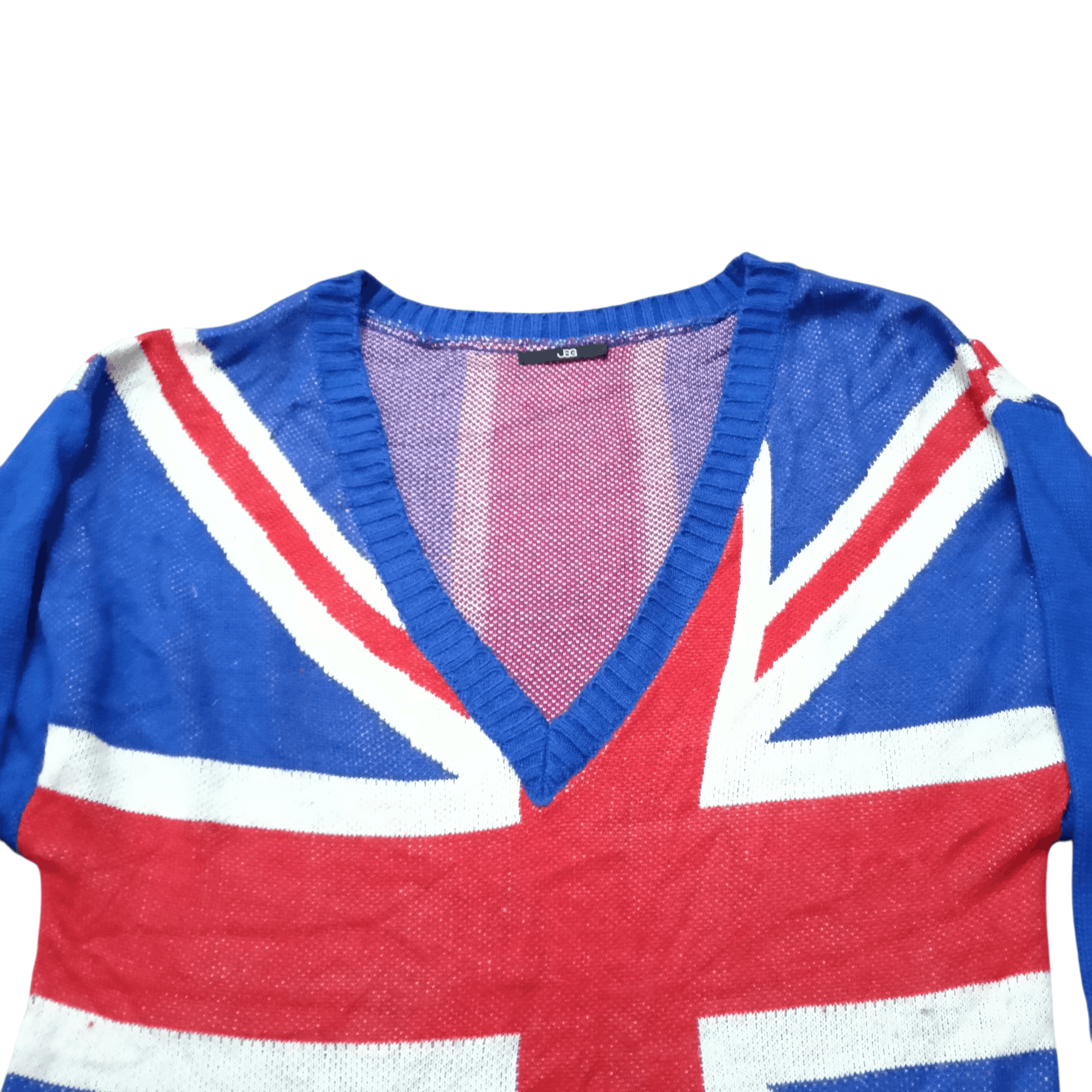 Japanese Brand UNION JACK Flag UK V-Neck Sweater Size L / US 10 / IT 46 - 4 Thumbnail