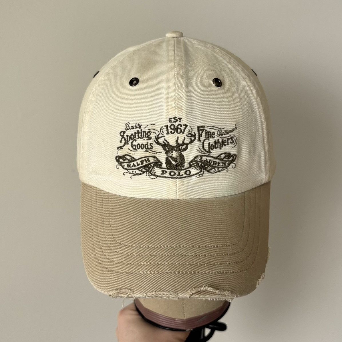 Vintage Sportsman Hat Deer Stag Hunting Leather Distressed