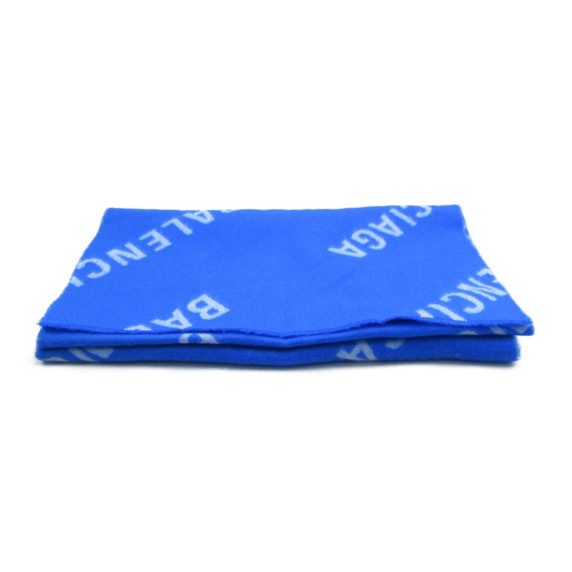 image of Balenciaga Scarf Blue Wool 685514420B84277, Women's