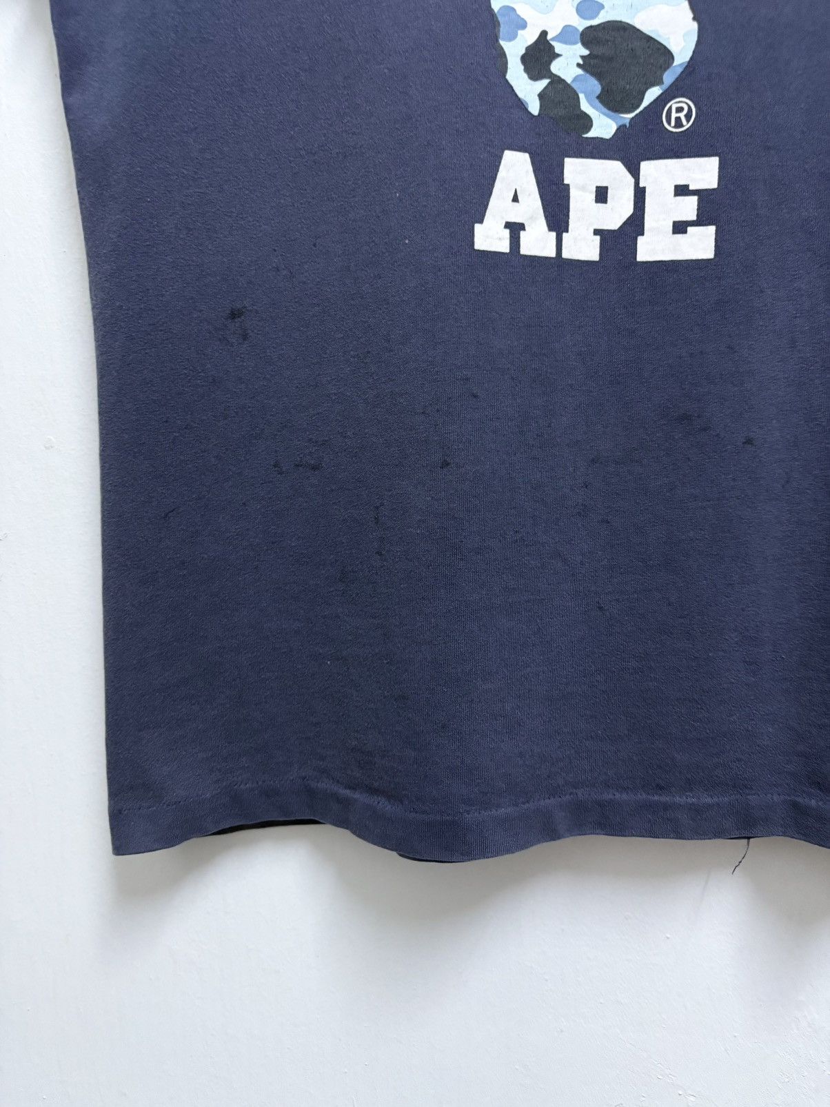 Bape 2000’s A Bathing Ape Camouflage Navy Ladies T-Shirt Size M / US 6-8 / IT 42-44 - 7 Thumbnail