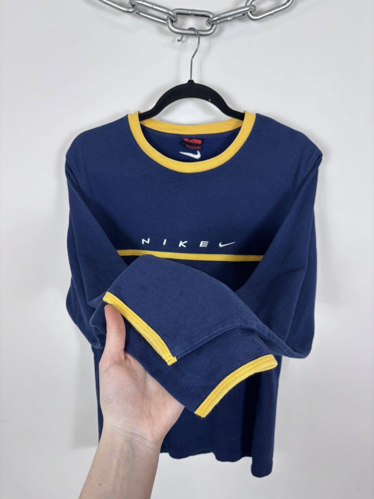 Nike Vintage 90s Nike Y2K Embroidered Swoosh Logo Long Sleeve Tee Size US S / EU 44-46 / 1 - 7 Thumbnail