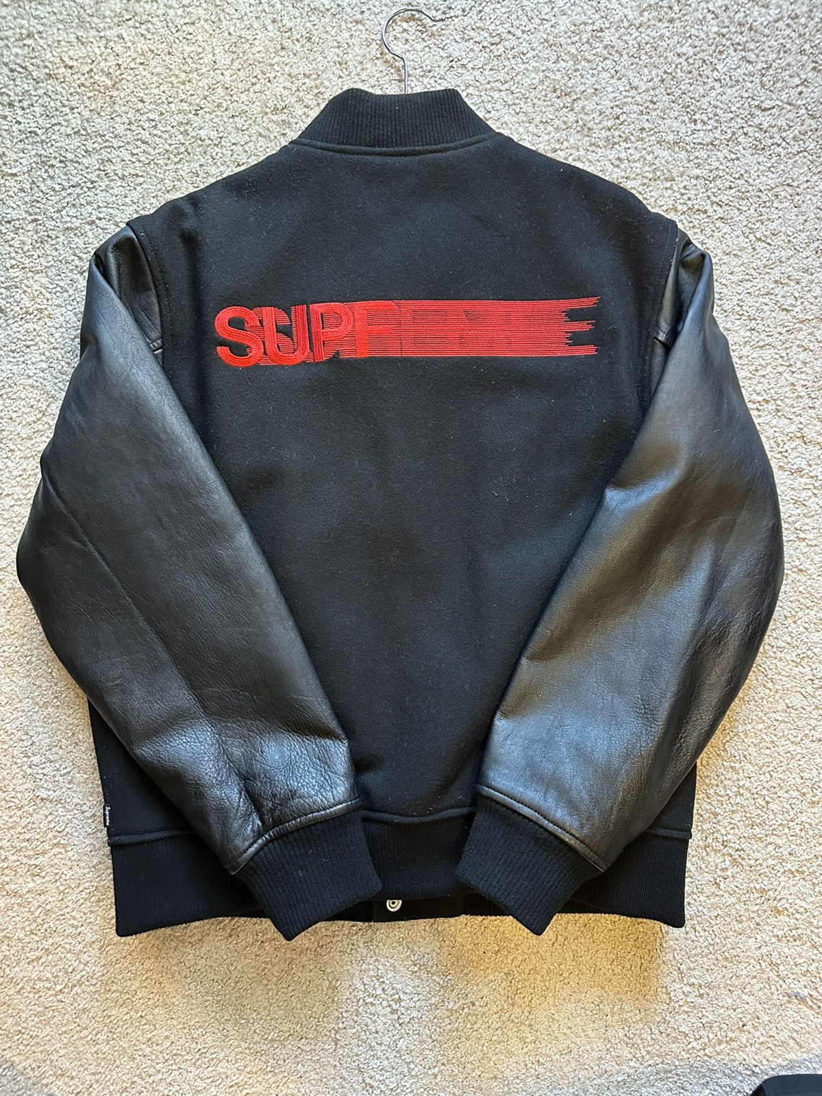 Supreme Supreme Motion Logo Varsity Jacket Black Size Medium Grailed