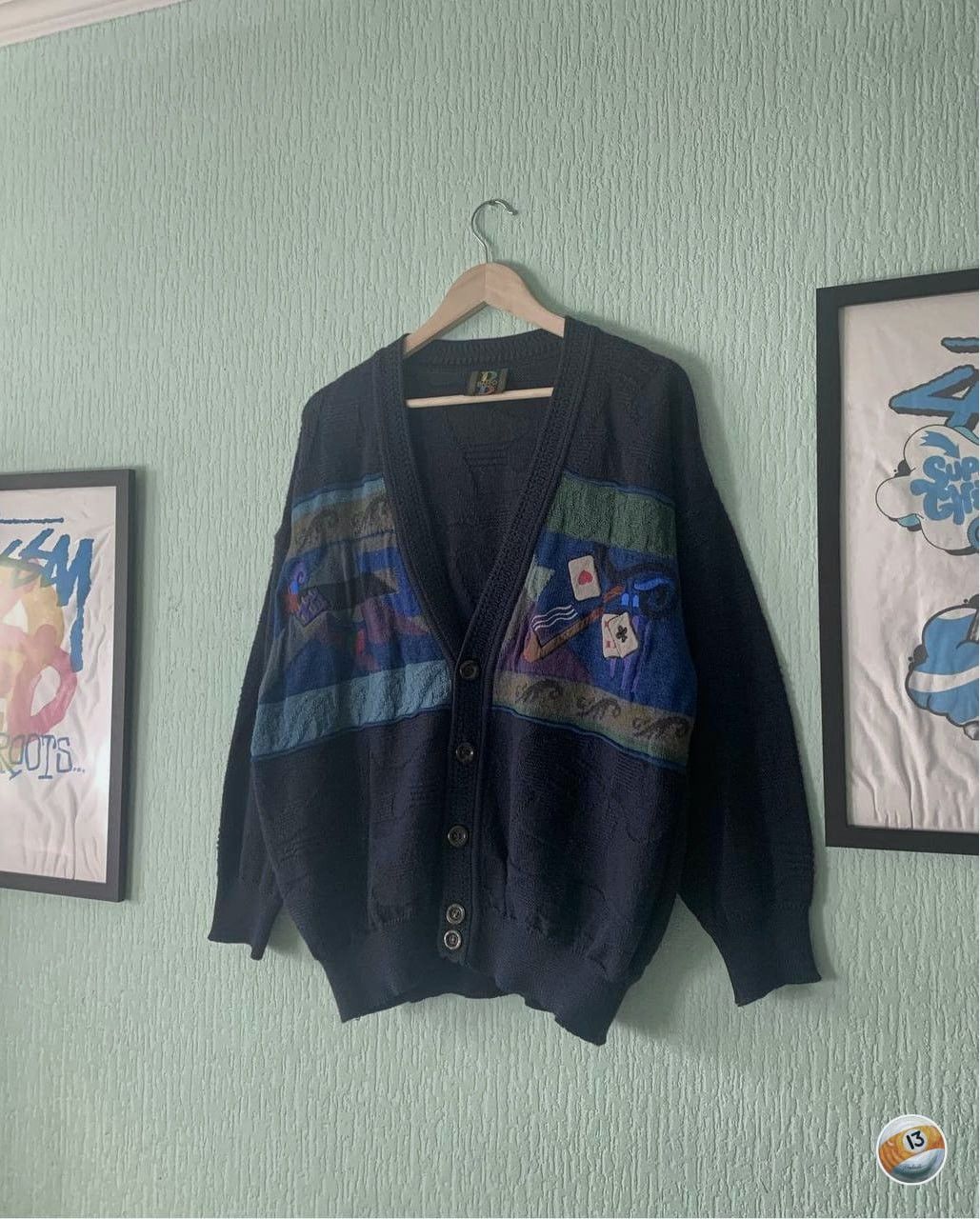 Vintage Vintage Italy “Baffo” Cardigan cards, casino Size US M / EU 48-50 / 2 - 1 Thumbnail