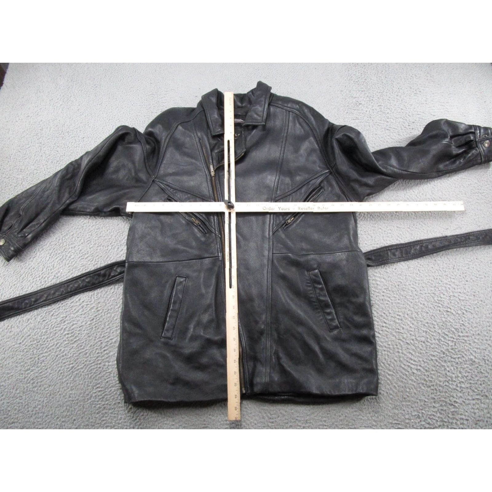 Vintage VINTAGE Wilsons Leather Motorcycle Jacket Womens L Black Belted Waist Asymmetrical Zip Size L / US 10 / IT 46 - 5 Thumbnail