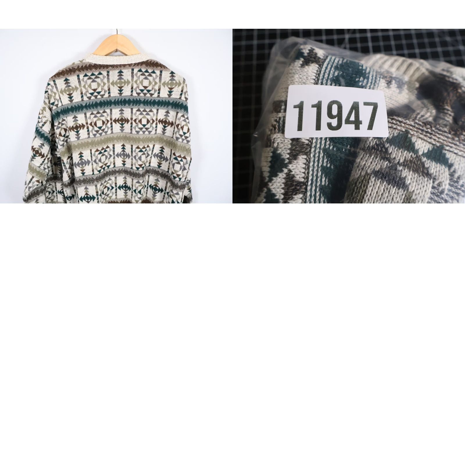 Vintage VINTAGE St. John's Bay Sweater Men's XL Gray Geometric Knit 90s Southwestern Aztec Size US XL / EU 56 / 4 - 9 Thumbnail