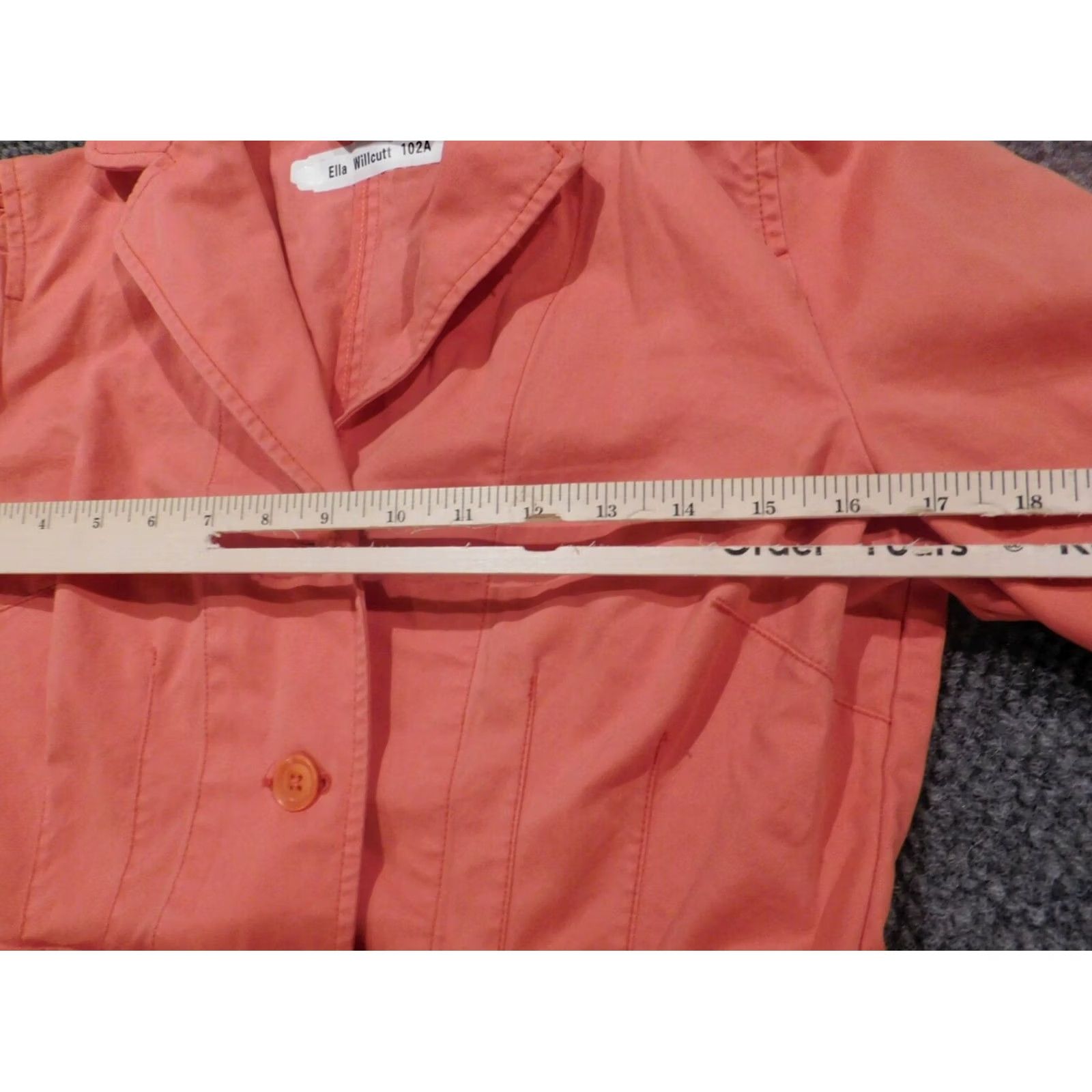 Eddie Bauer Eddie Bauer Womens Jacket Orange 4 Button Cotton Embroidered Peanuts Collar Mid-Length Casual Fall Spring Women Low Pockets Size S / US 4 / IT 40 - 5 Thumbnail