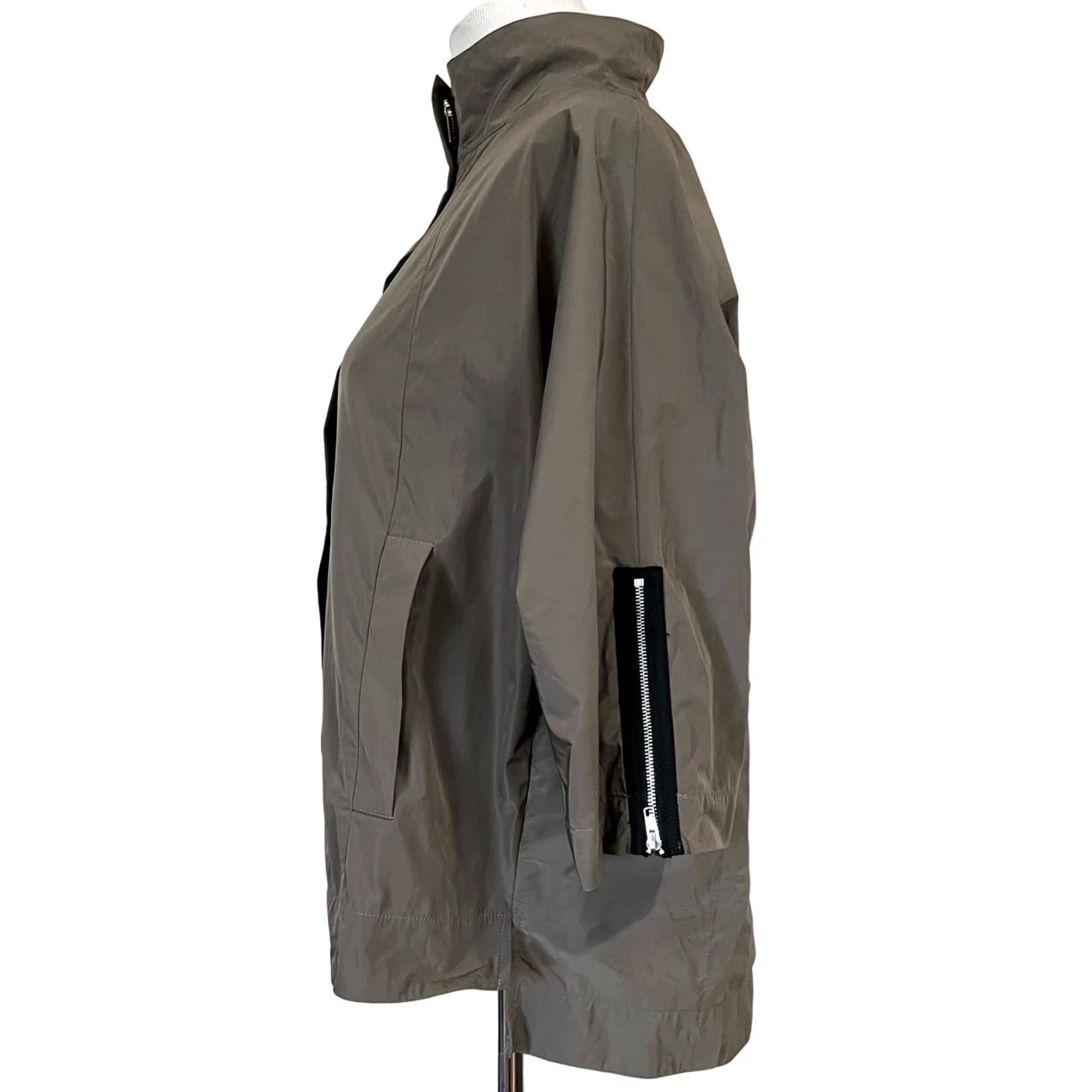Vintage Sun Kim Women’s Jacket Pullover Water Repellent 3/4 Sleeve XS Gray Pockets Pullover Lightweight Collared Zip Accent Boston Jacket Womens XS Size XS / US 0-2 / IT 36-38 - 5 Thumbnail