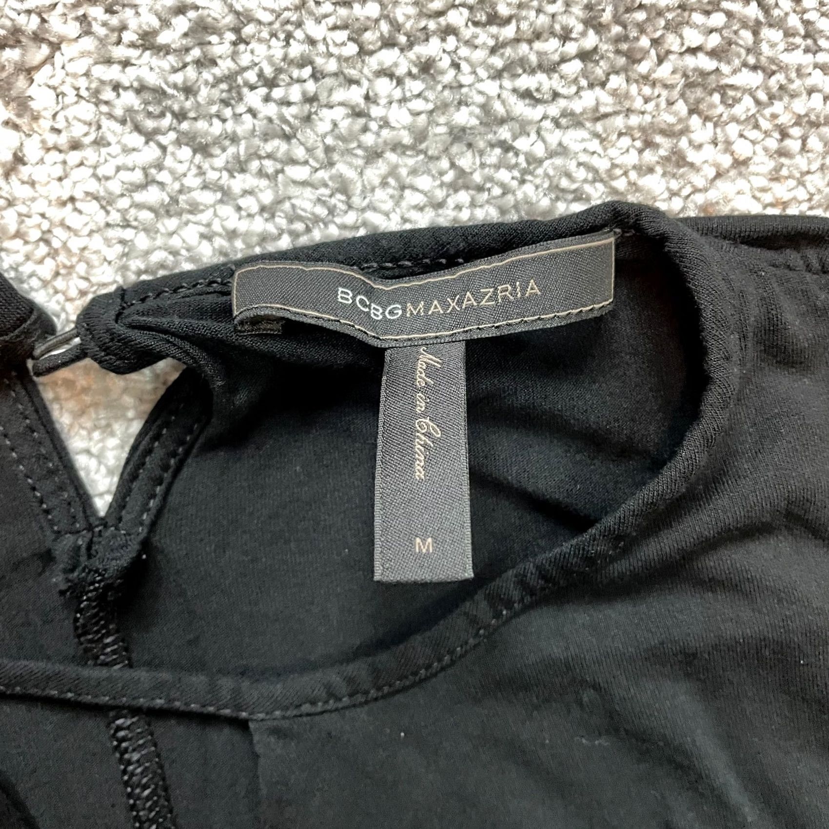 Bcbgmaxazria BCBGMAXAZRIA Womens Tank Top Medium Black Rayon Sleeveless Round Neck Loose Fit Casual/Party Size M / US 6-8 / IT 42-44 - 3 Thumbnail