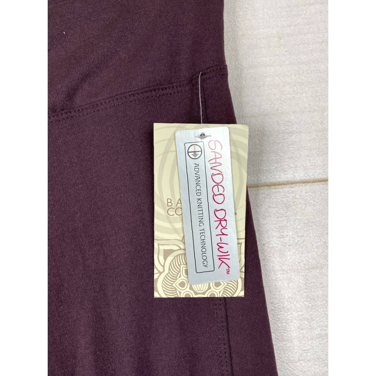 Vintage VINTAGE Balance Collection Leggings Womens S Burgundy Laced Leg Crop Workout Running NWT Size 28" / US 6 / IT 42 - 3 Thumbnail