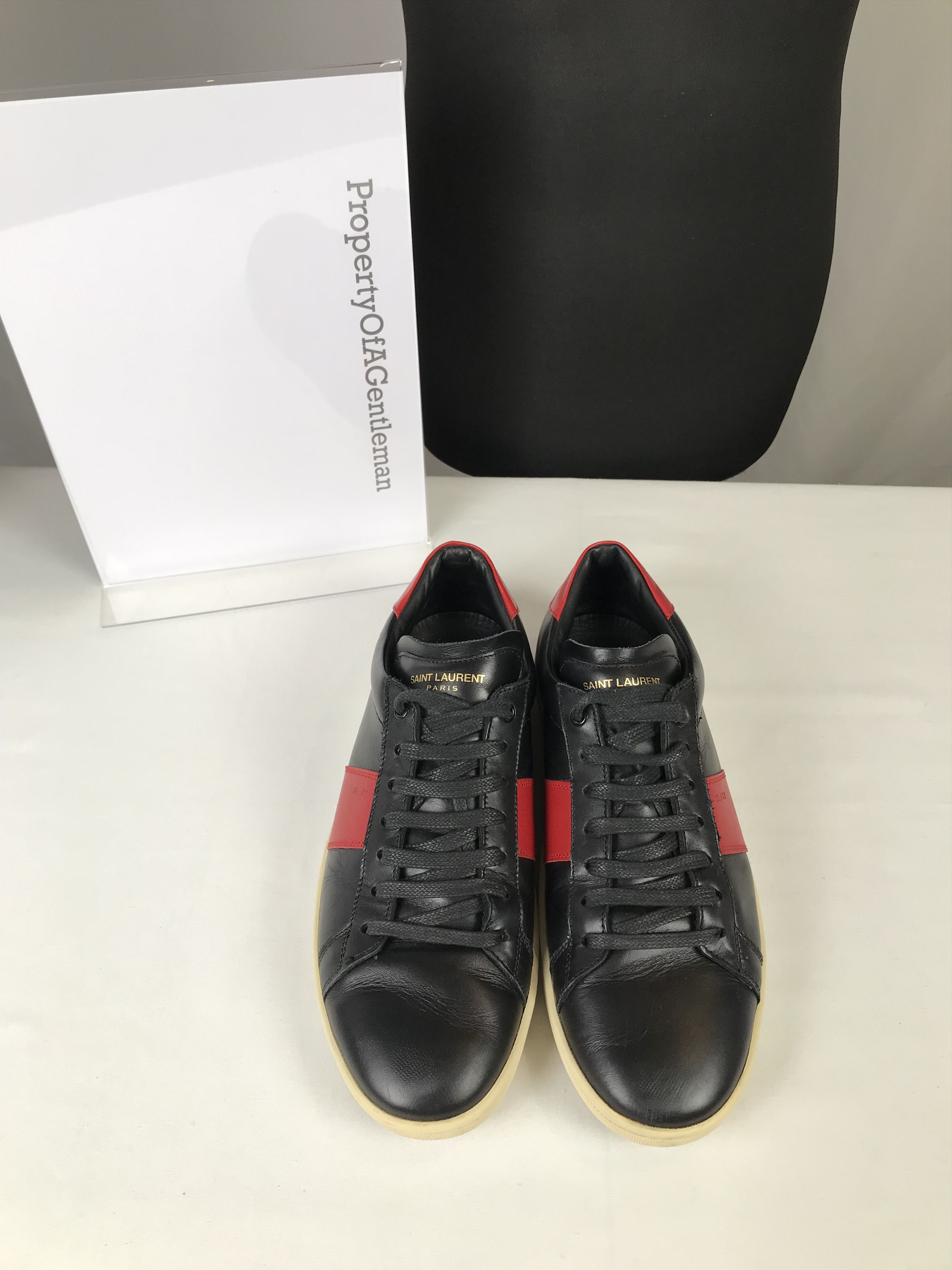 Saint Laurent Paris Saint Laurent Red & Black Low Top Sneaker Size US 10 / EU 43 - 1 Thumbnail