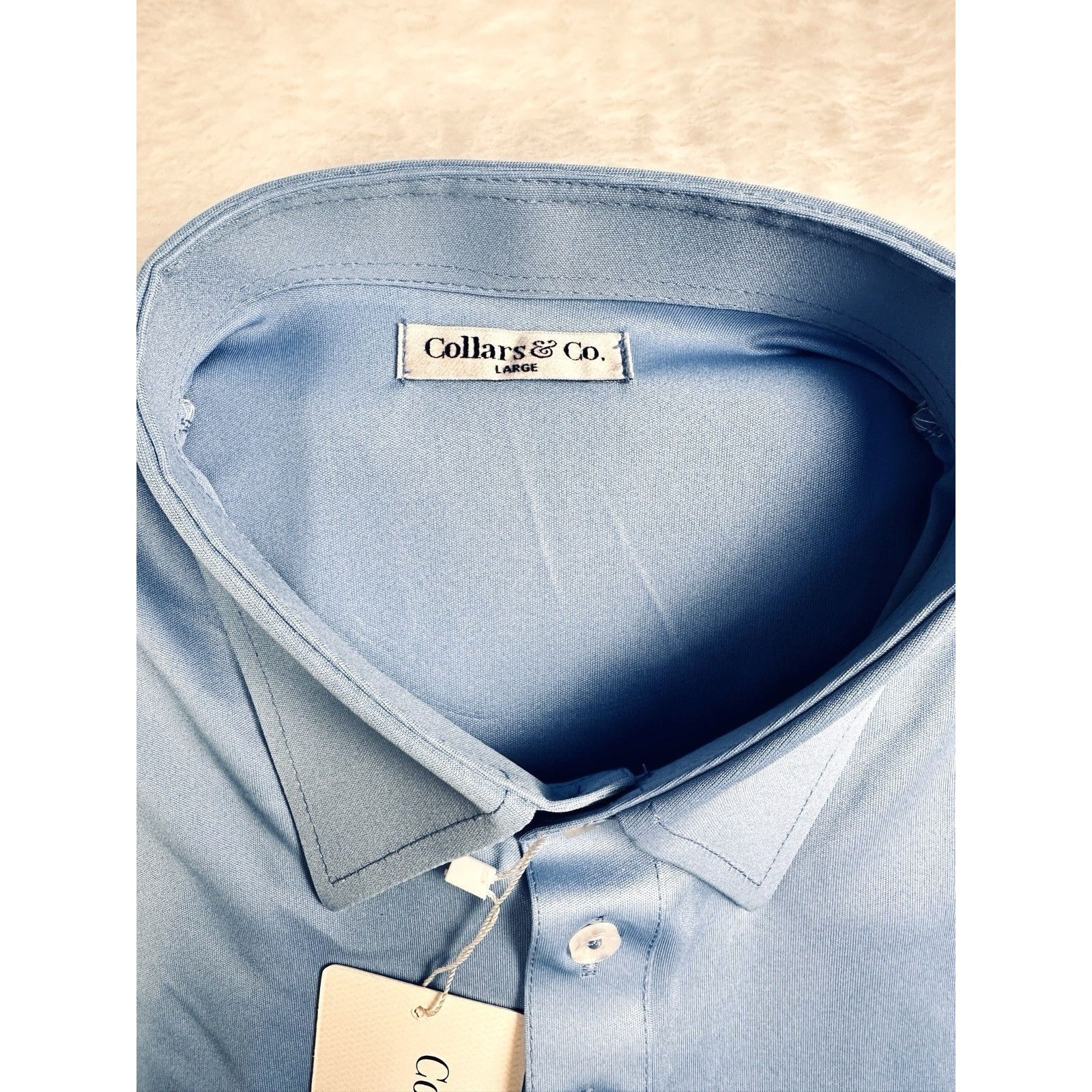 Other Collars & Co. Semi-Spread Collar Polo Shirt Blue Size Large Size US L / EU 52-54 / 3 - 9 Thumbnail