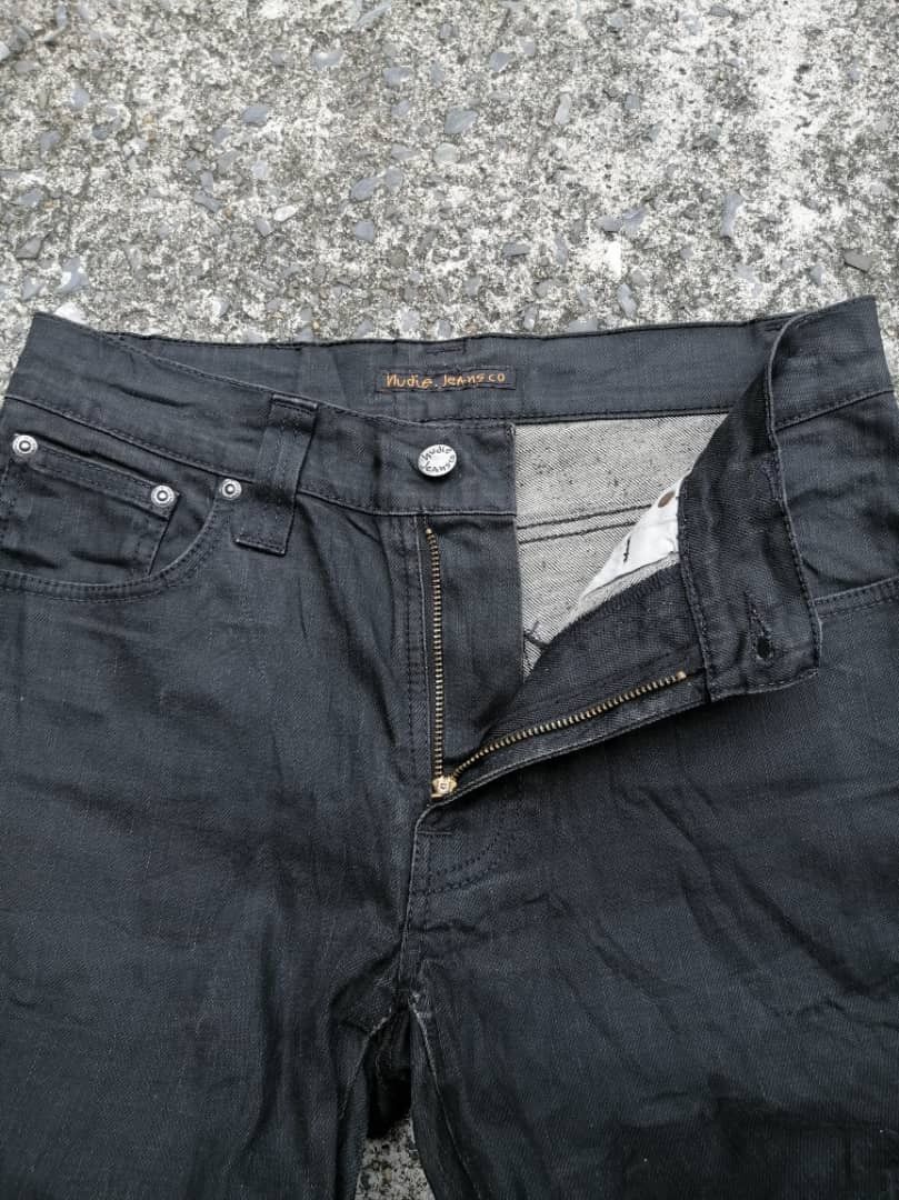 Nudie Jeans Nudie Jeans NJ2764 Slim Jim Black Coated Jeans Size US 29 - 9 Thumbnail