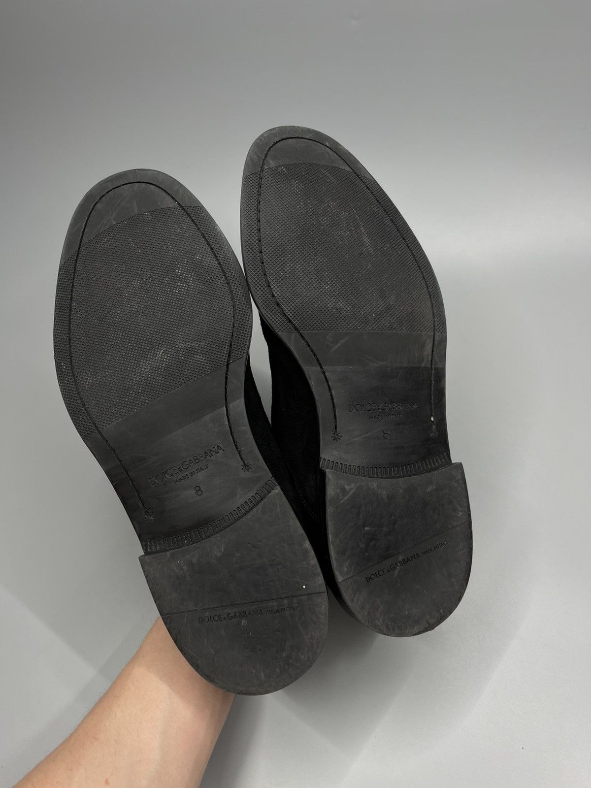 Dolce & Gabbana Dolce Gabbana Suede Black Lace Up Shoes Size US 8 / EU 41 - 13 Thumbnail