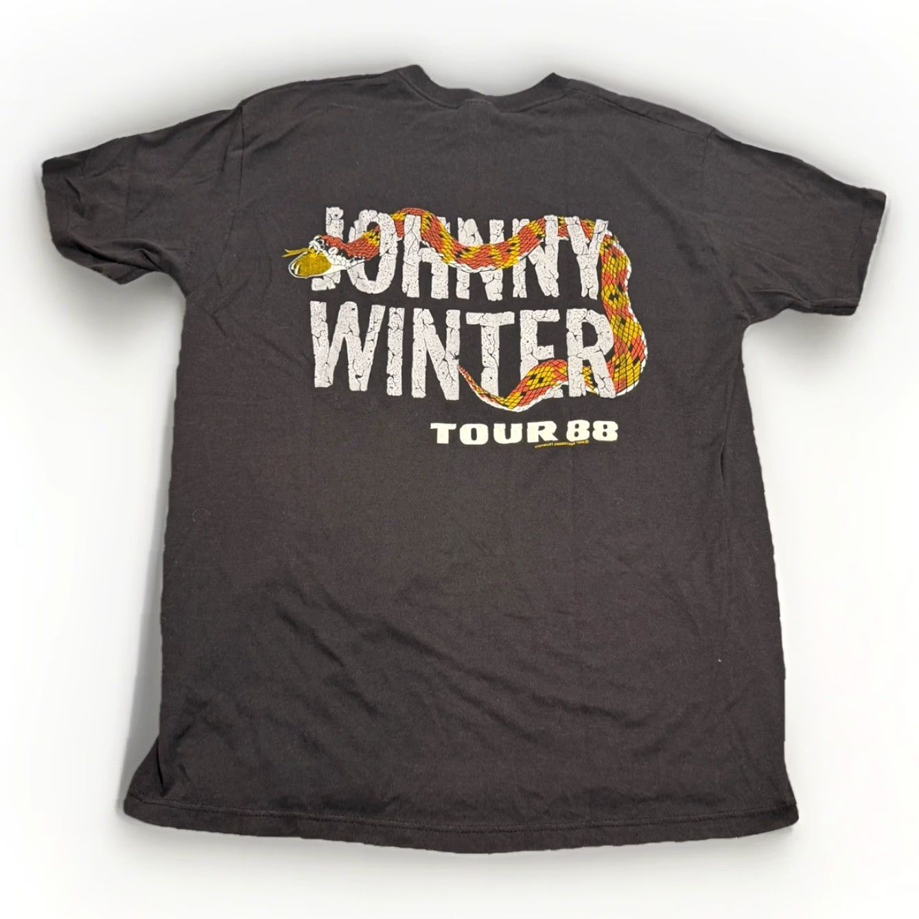 Vintage VINTAGE Johnny Winter Tour 1988 T-Shirt Black XL Men Single Stitch 80s Theme Shirts Mens Size US XL / EU 56 / 4 - 7 Thumbnail