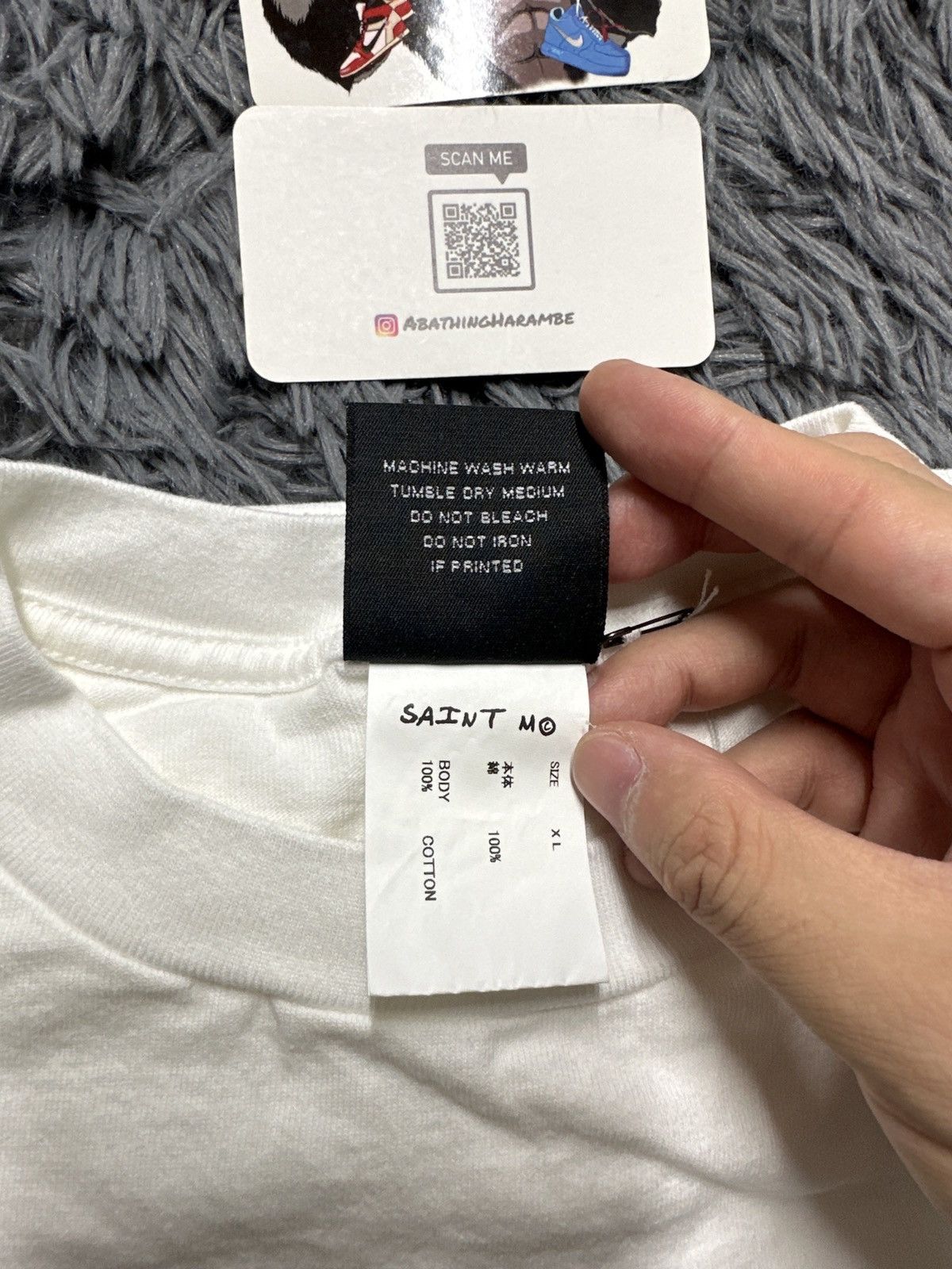Saint Michael SAINT Mxxxxxx Logo Tee White/Blue (Ribon Tee) Size US XL / EU 56 / 4 - 6 Thumbnail