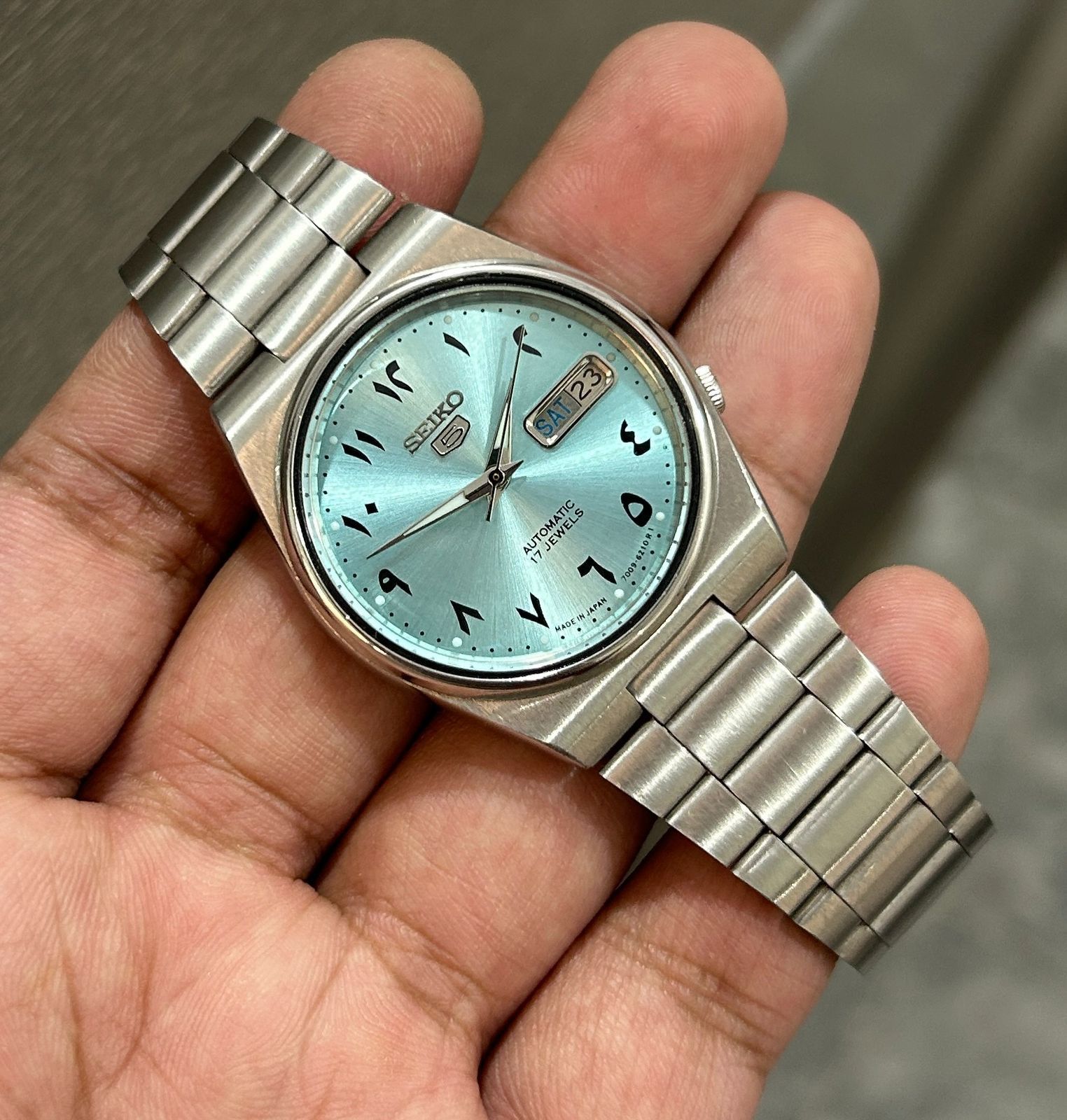 Seiko Vintage Seiko 5 Sky Blue Arabic Dial Automatic Watch Size 36 - 7 Thumbnail