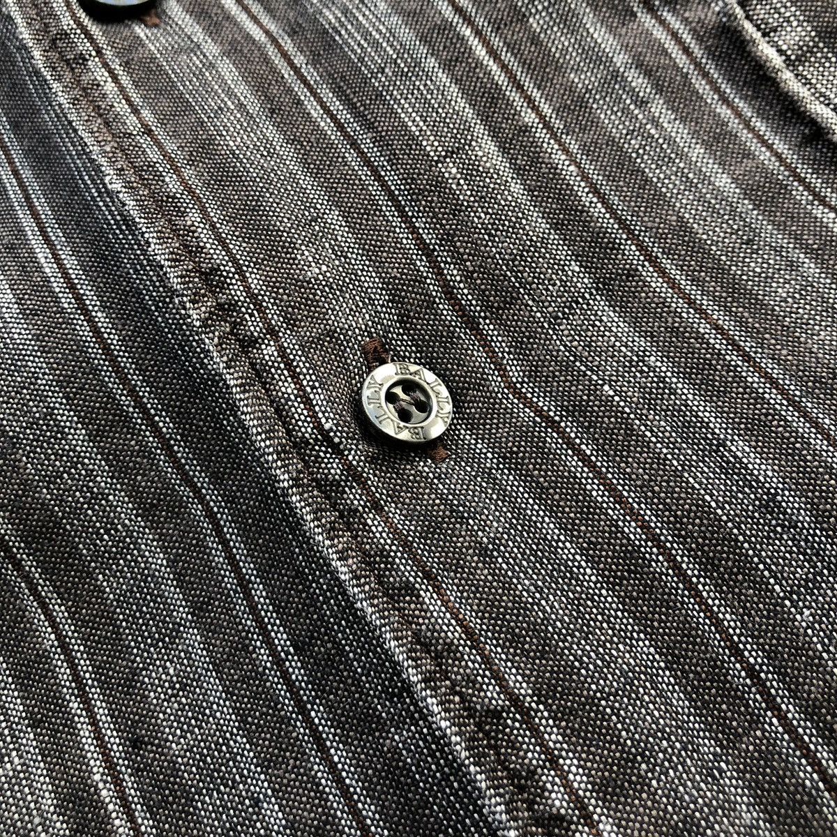 Bally × Vintage Bally Vintage Linen Button Ups Striped Shirt Grey Size US L / EU 52-54 / 3 - 7 Thumbnail