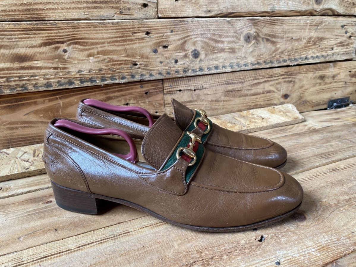 Gucci Gucci horsebit bixton 3 stripe leather loafers sz uk 7.5 Size US 8.5 / EU 41-42 - 10 Thumbnail