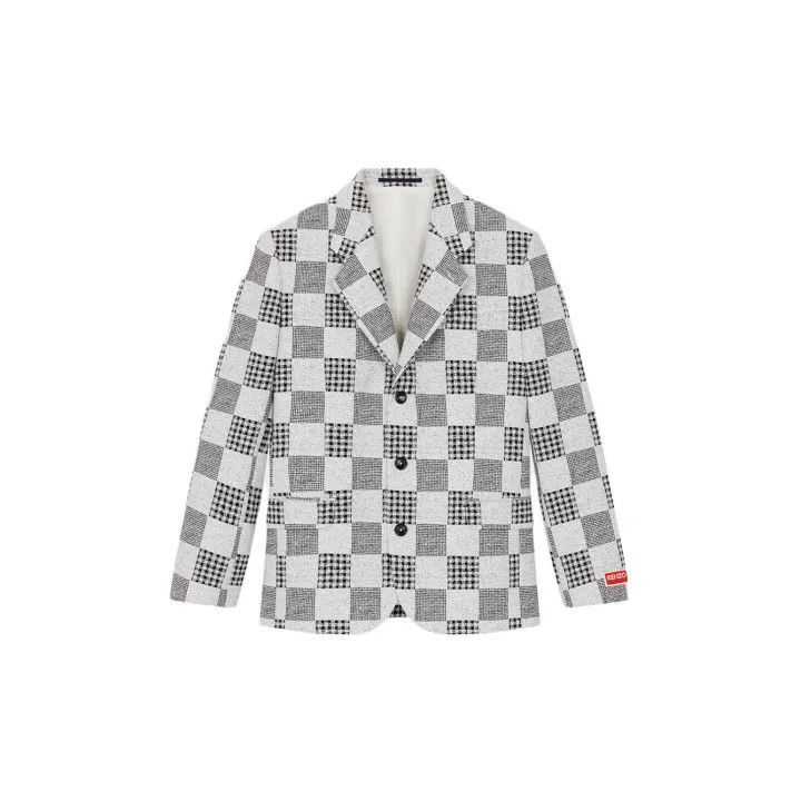 Kenzo KENZO Checkered Detail Long Sleeve Blazer 0079 Size US L / EU 52-54 / 3 - 1 Thumbnail