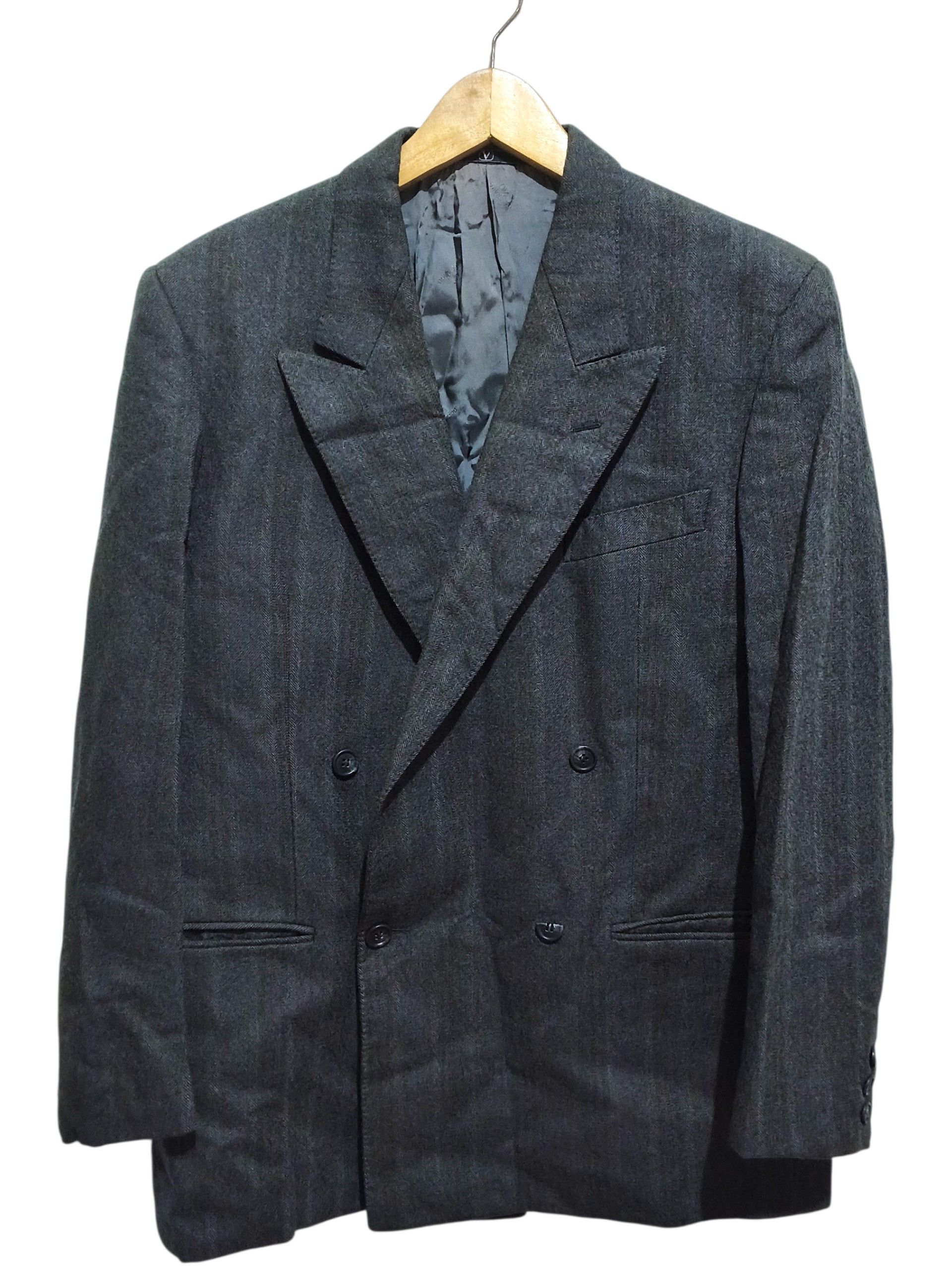Valentino Valentino Uomo 80-90s Wool Double Breasted suit set up Size 48R - 2 Thumbnail
