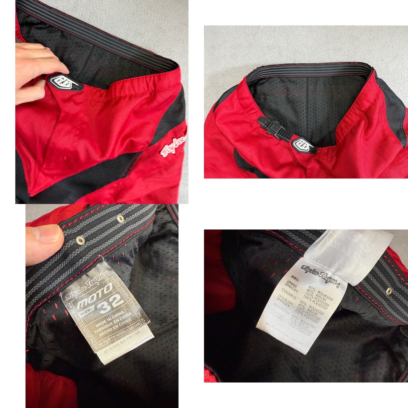 Vintage Troy Lee Designs Red moto shorts mens 32'' Biker Shirt Mens Red 32 Size US 32 / EU 48 - 8 Thumbnail