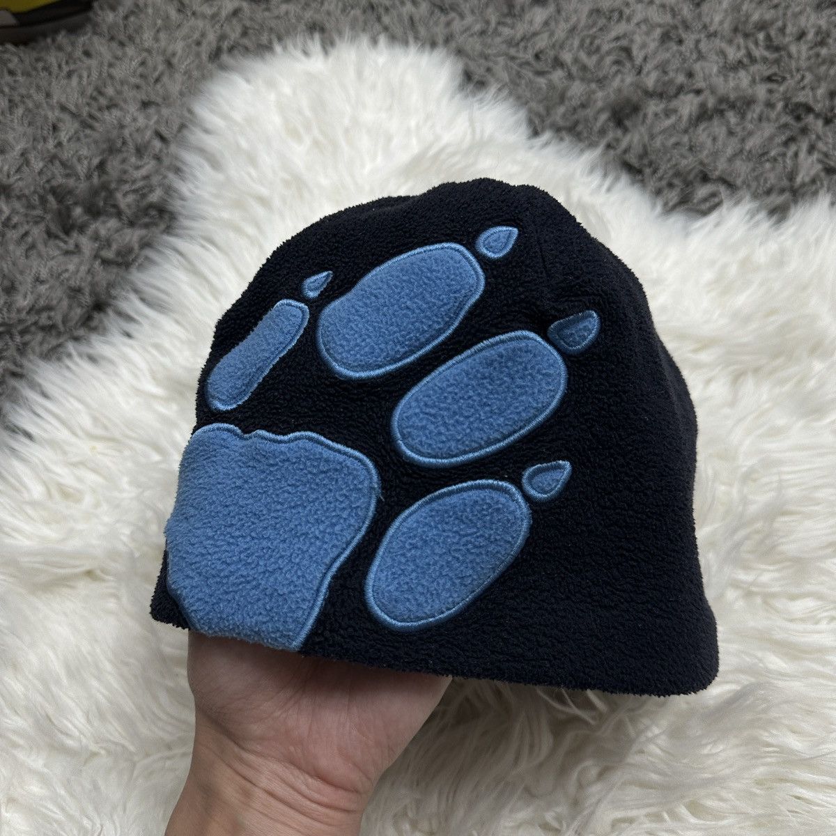 Jack Wolfskin Jack Wolfskin hat unisex Fleece Paw Beanie Hat Black/Blue Size ONE SIZE - 3 Thumbnail
