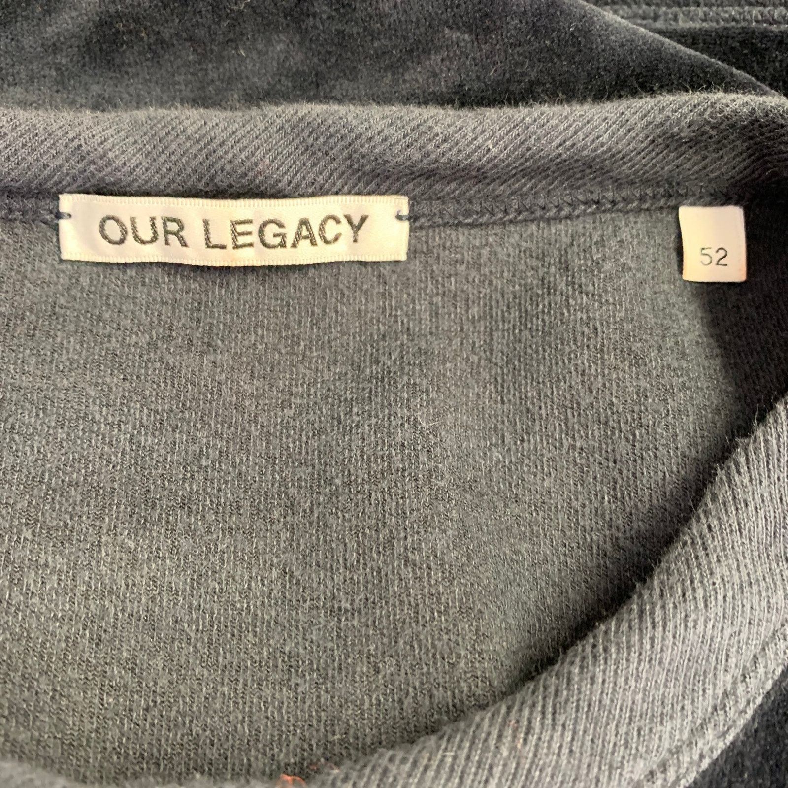 Our Legacy OUR LEGACY 42 Navy Velour Cotton Blend Crew Neck Pullover Size US L / EU 52-54 / 3 - 4 Thumbnail