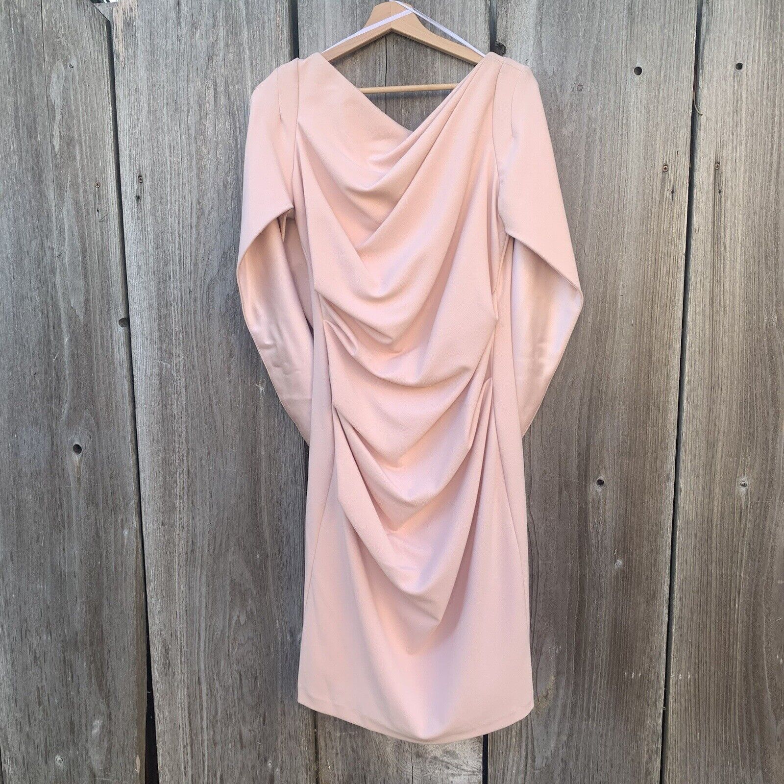 Betsy Adam Jordan Draped Back Ruched selling Cocktail Dress in Blush Pink