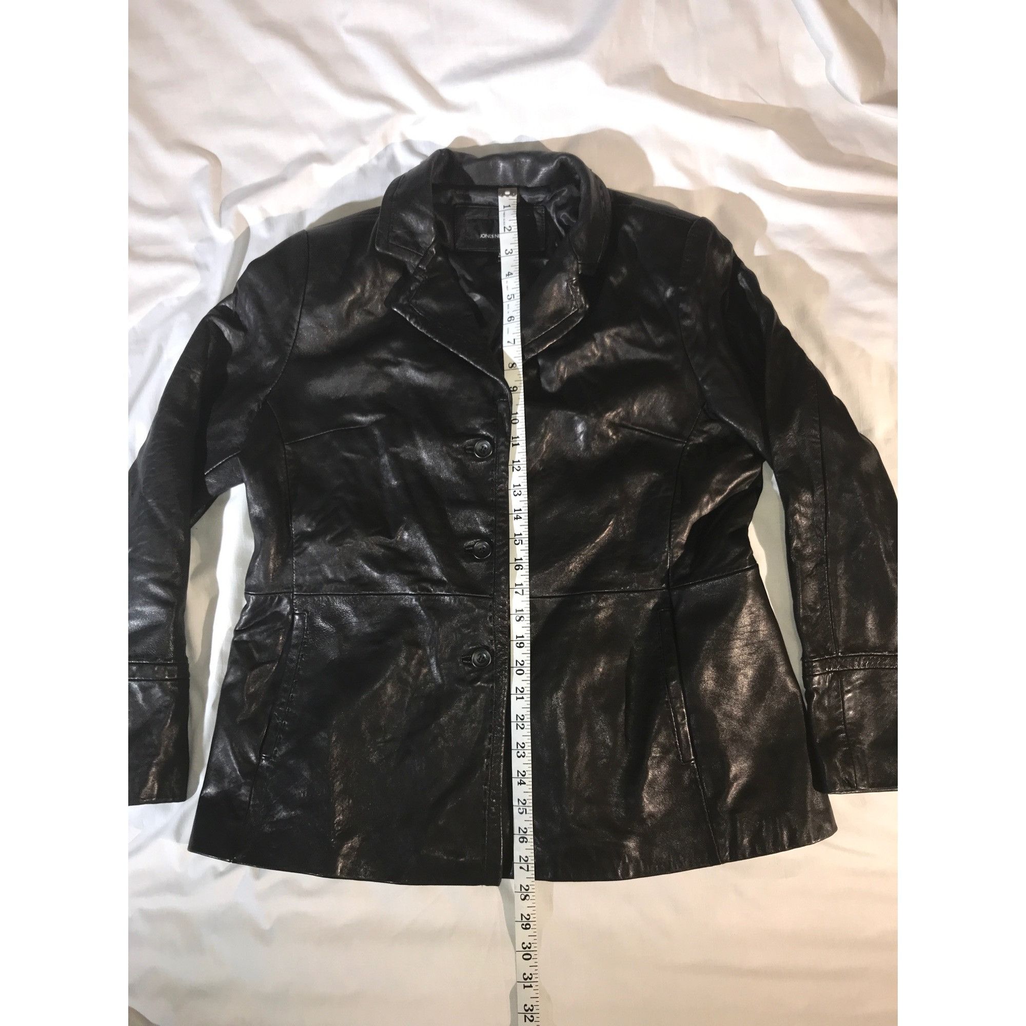 Jones New York Jones New York Women's Black Lambskin Leather Jacket Blazer Size XL / US 12-14 / IT 48-50 - 6 Thumbnail